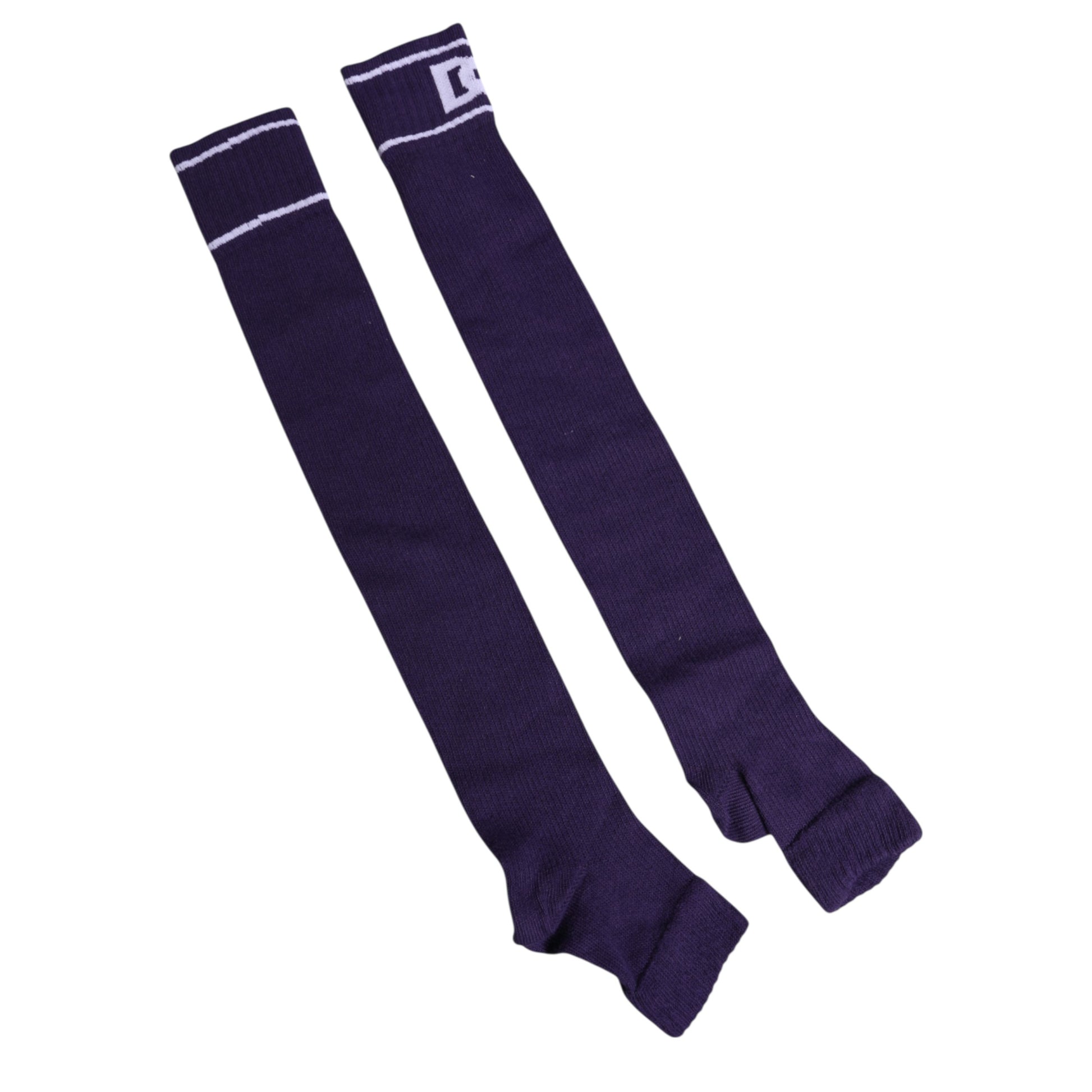 Lila Baumwollsocken mit offenem Zehenbereich und DG-Logo-Print