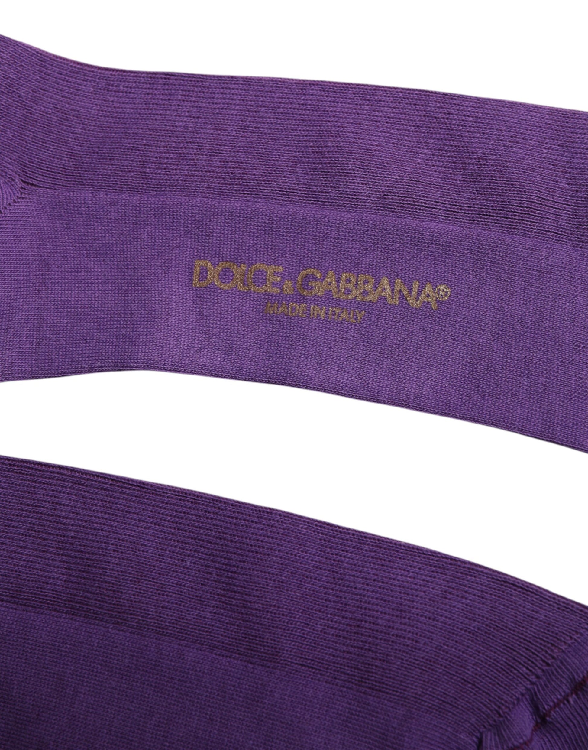 Lilafarbene Wadensocken aus Baumwolle mit Logo