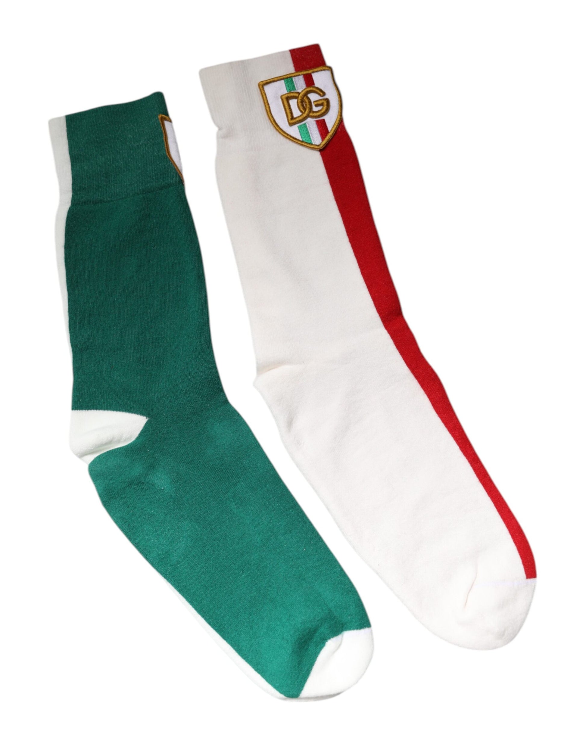 Mehrfarbige Baumwollsocken mit DG-Logo-Aufnäher und mittlerer Wadenlänge