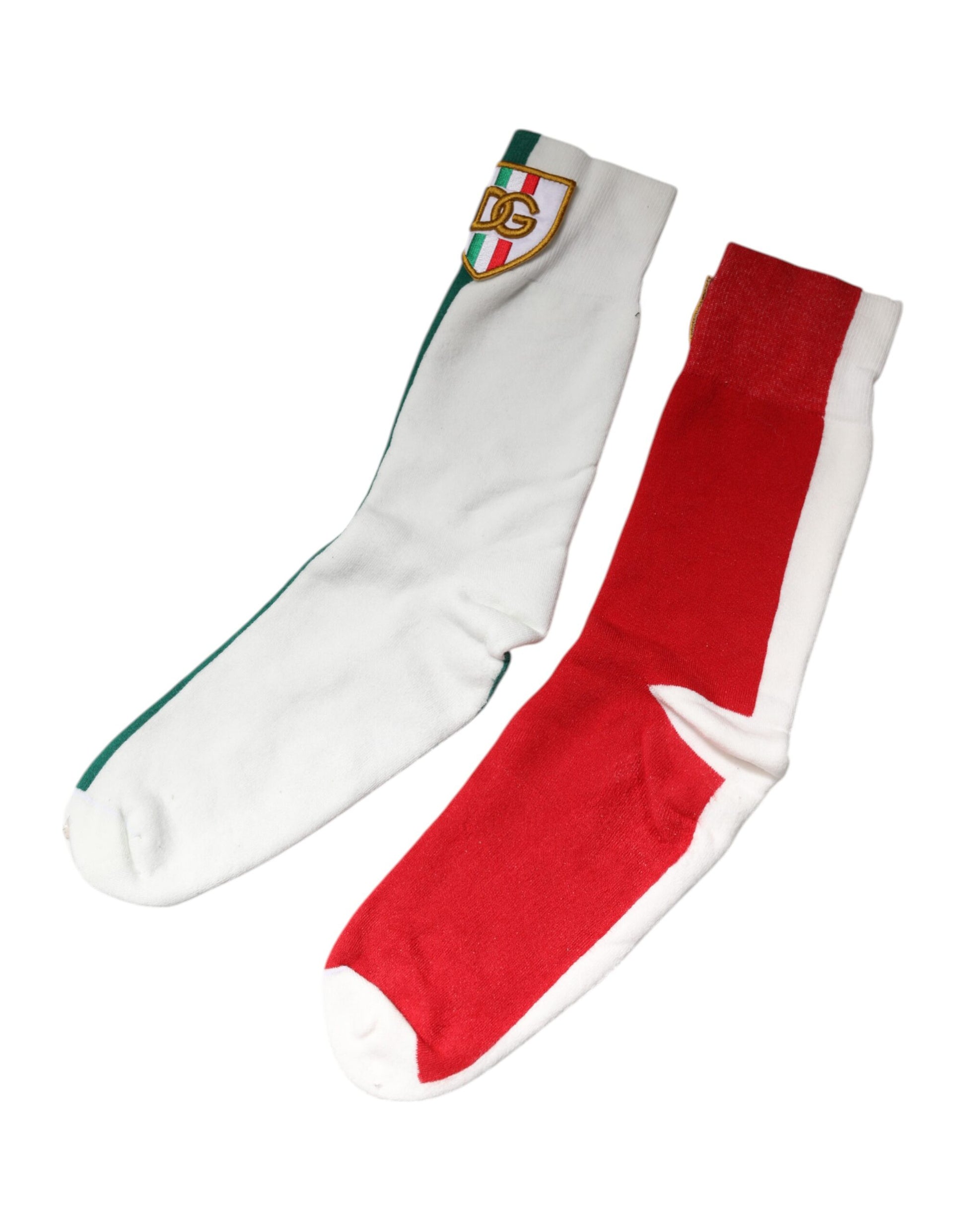 Mehrfarbige Baumwollsocken mit DG-Logo-Aufnäher und mittlerer Wadenlänge