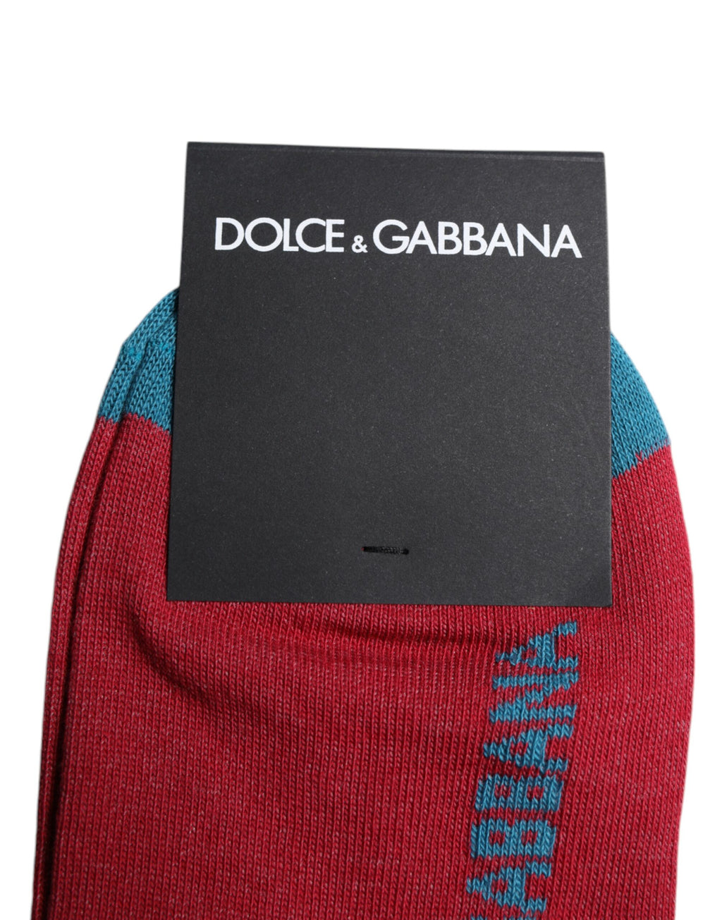 Rote Baumwollsocken mit DG-Logo-Print, wadenlang