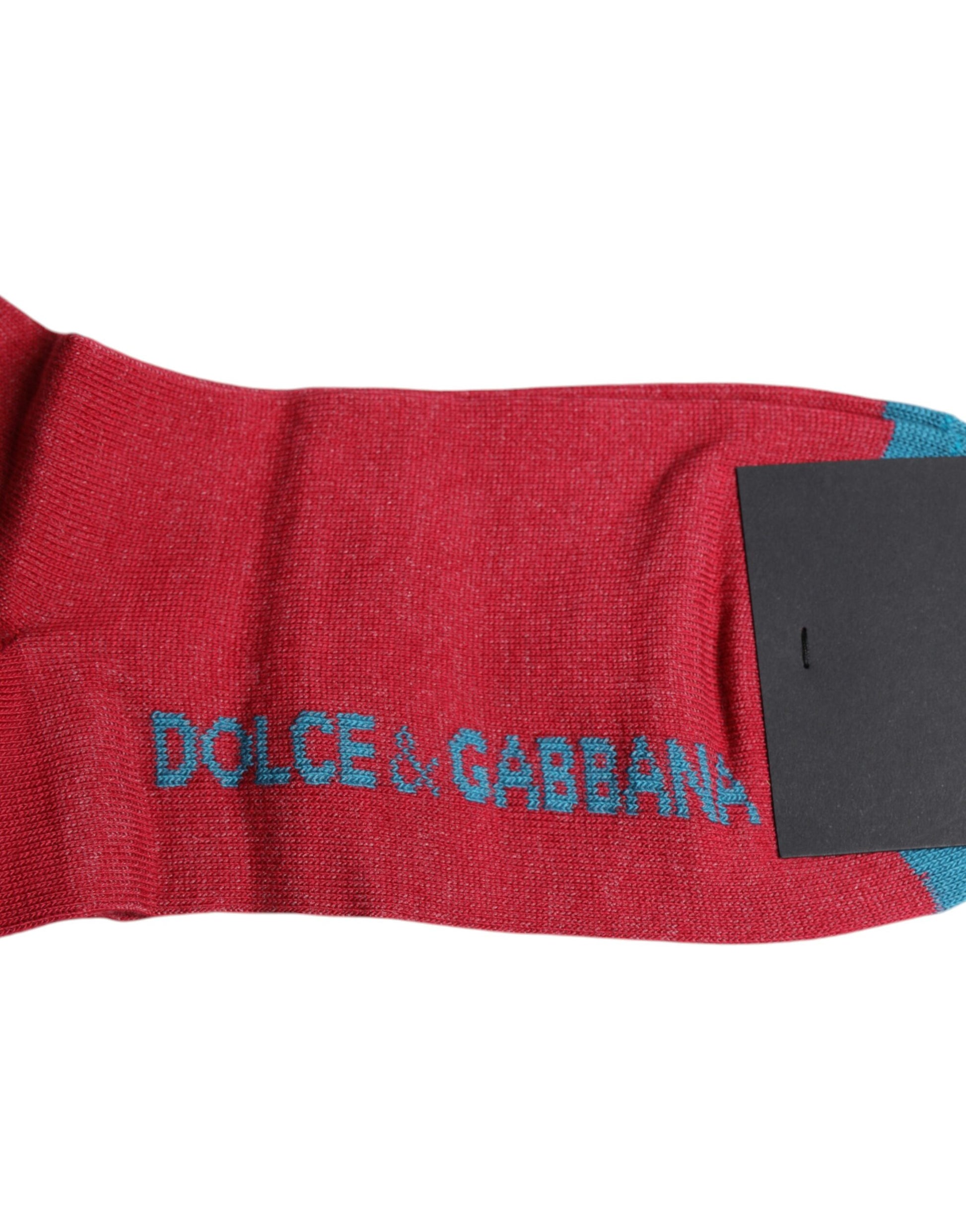 Rote Baumwollsocken mit DG-Logo-Print, wadenlang
