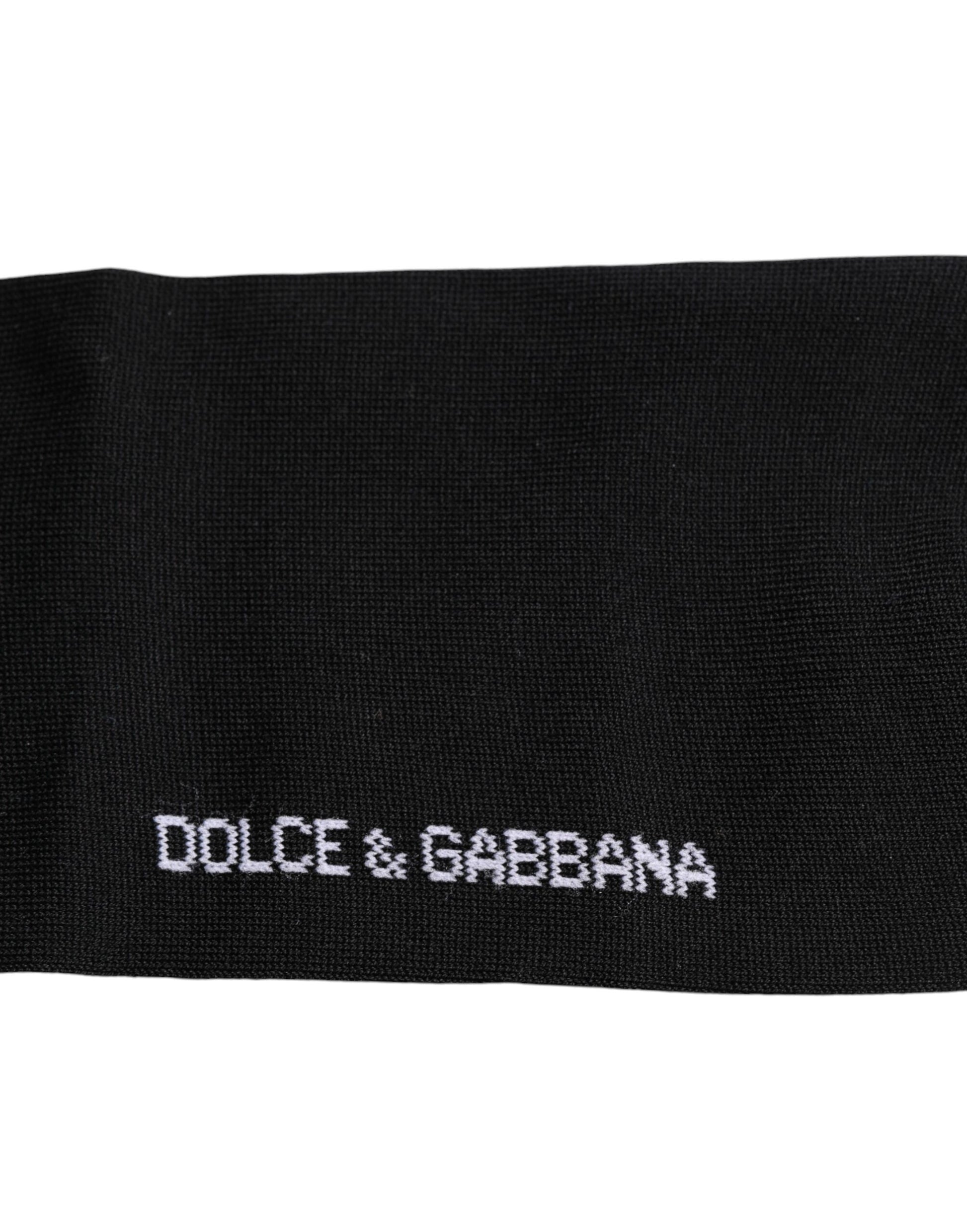 Schwarze Wadensocken aus Baumwolle mit DG-Logodruck