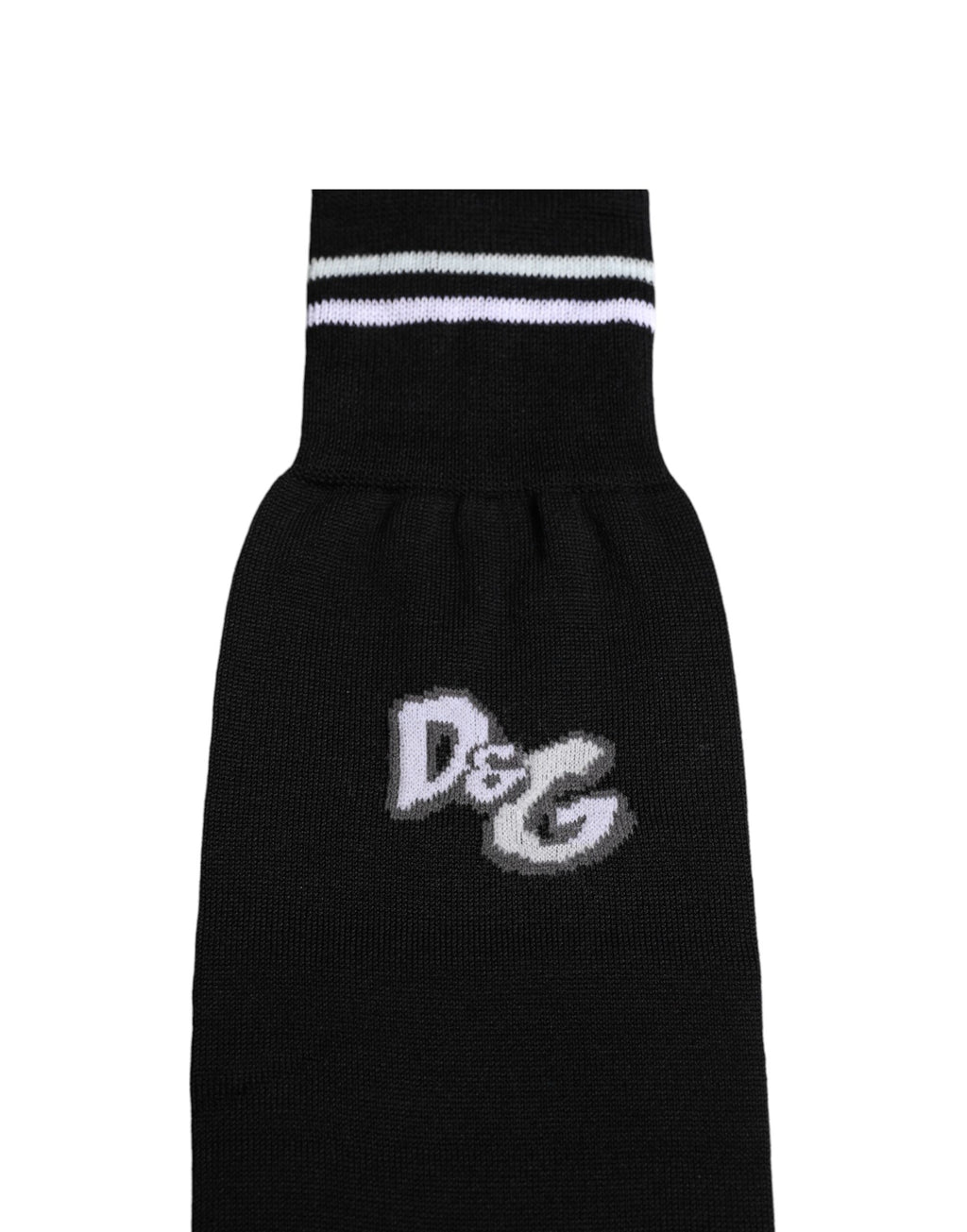 Schwarze Wadensocken aus Baumwolle mit DG-Logodruck