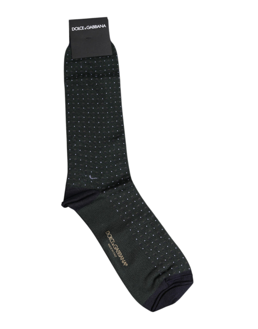 Schwarze, gepunktete Baumwollsocken bis zur Mitte der Wade