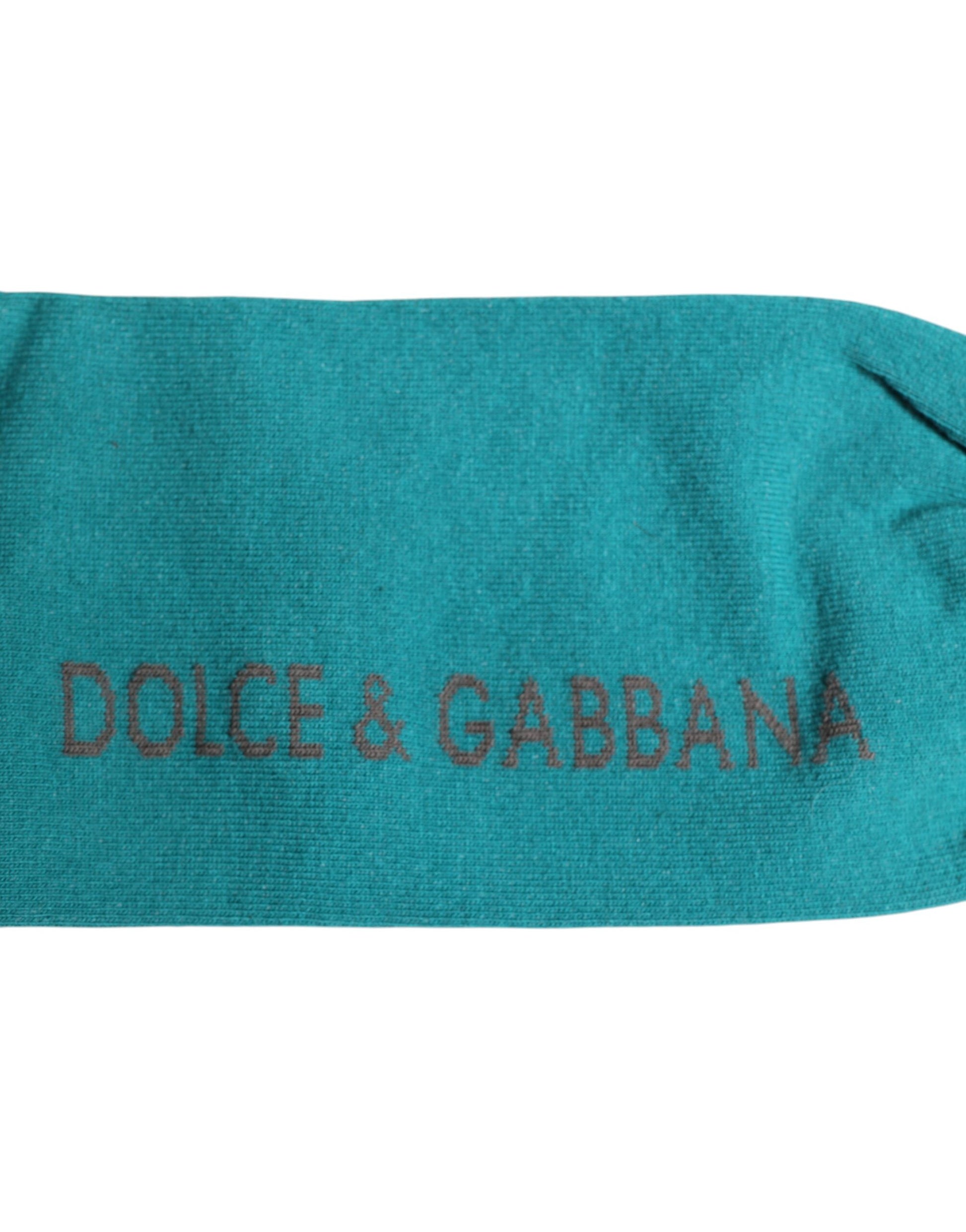 Grüngraue Stretch-Socken mit DG-Logo, wadenlang