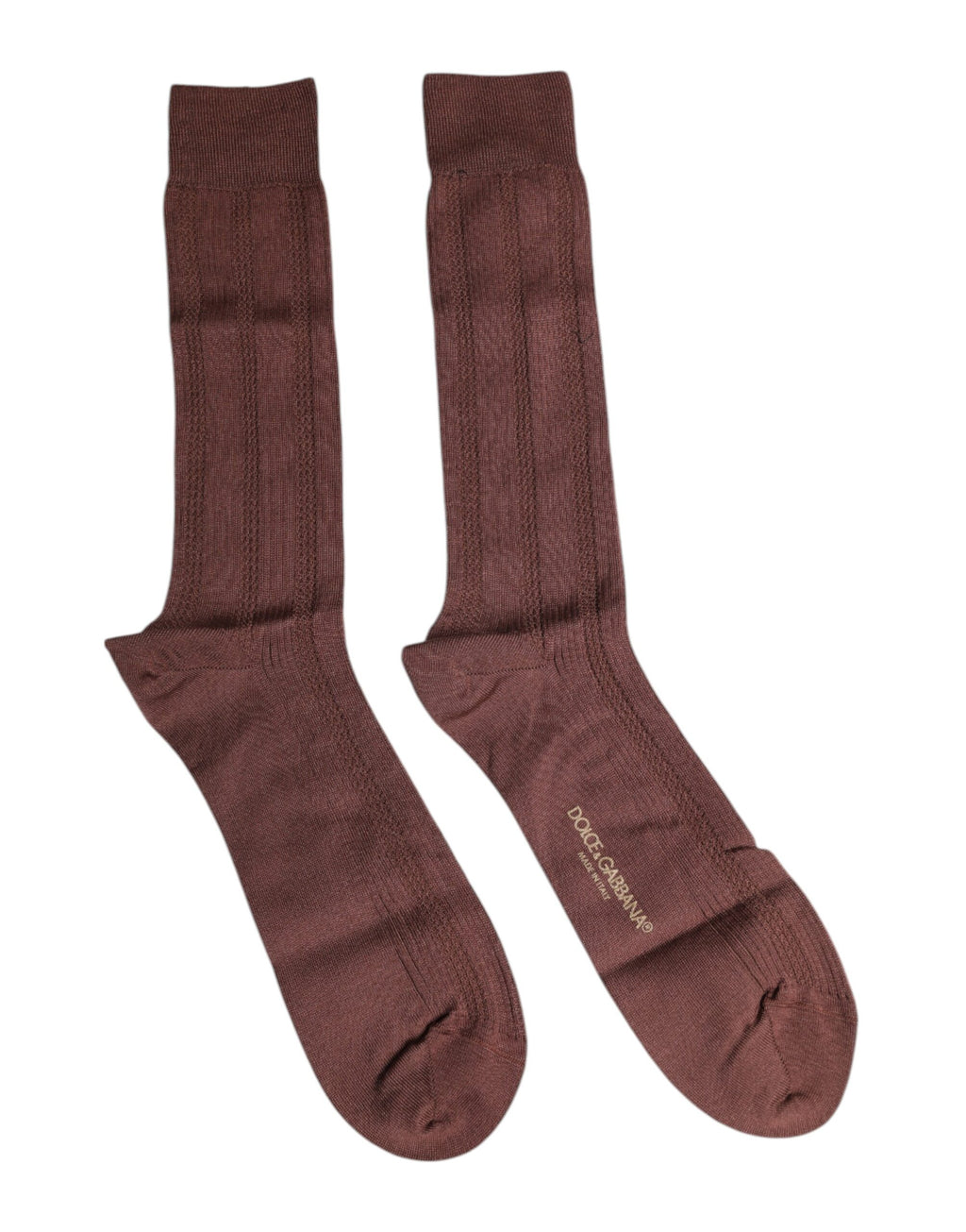 Braune Stretch-Socken mit Logo-Print bis zur Wadenmitte