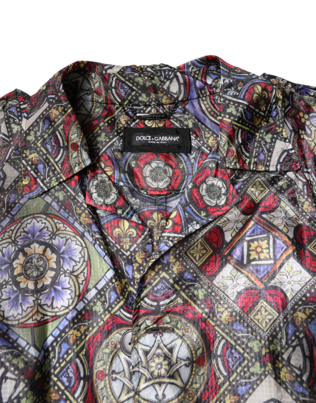 Mehrfarbige Trenchcoatjacke mit königlicher Bienenkrone