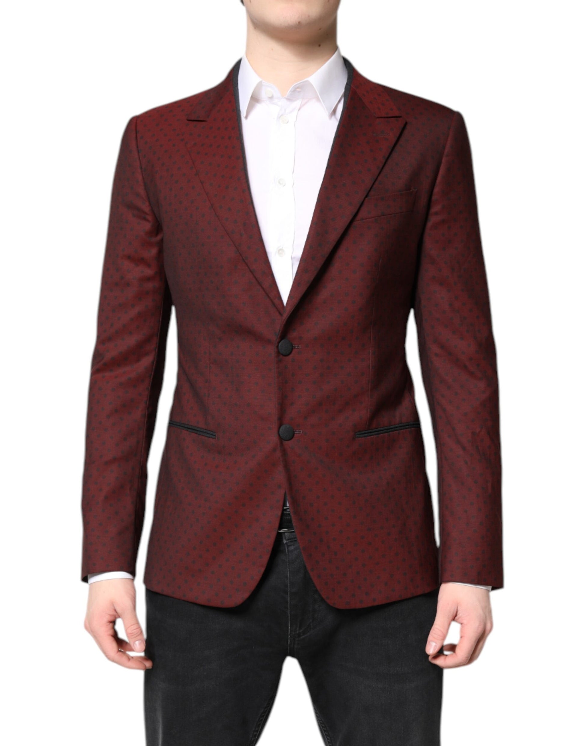 Kastanienbrauner Woll-Slim-Fit-Manteljacke-Blazer für Herren
