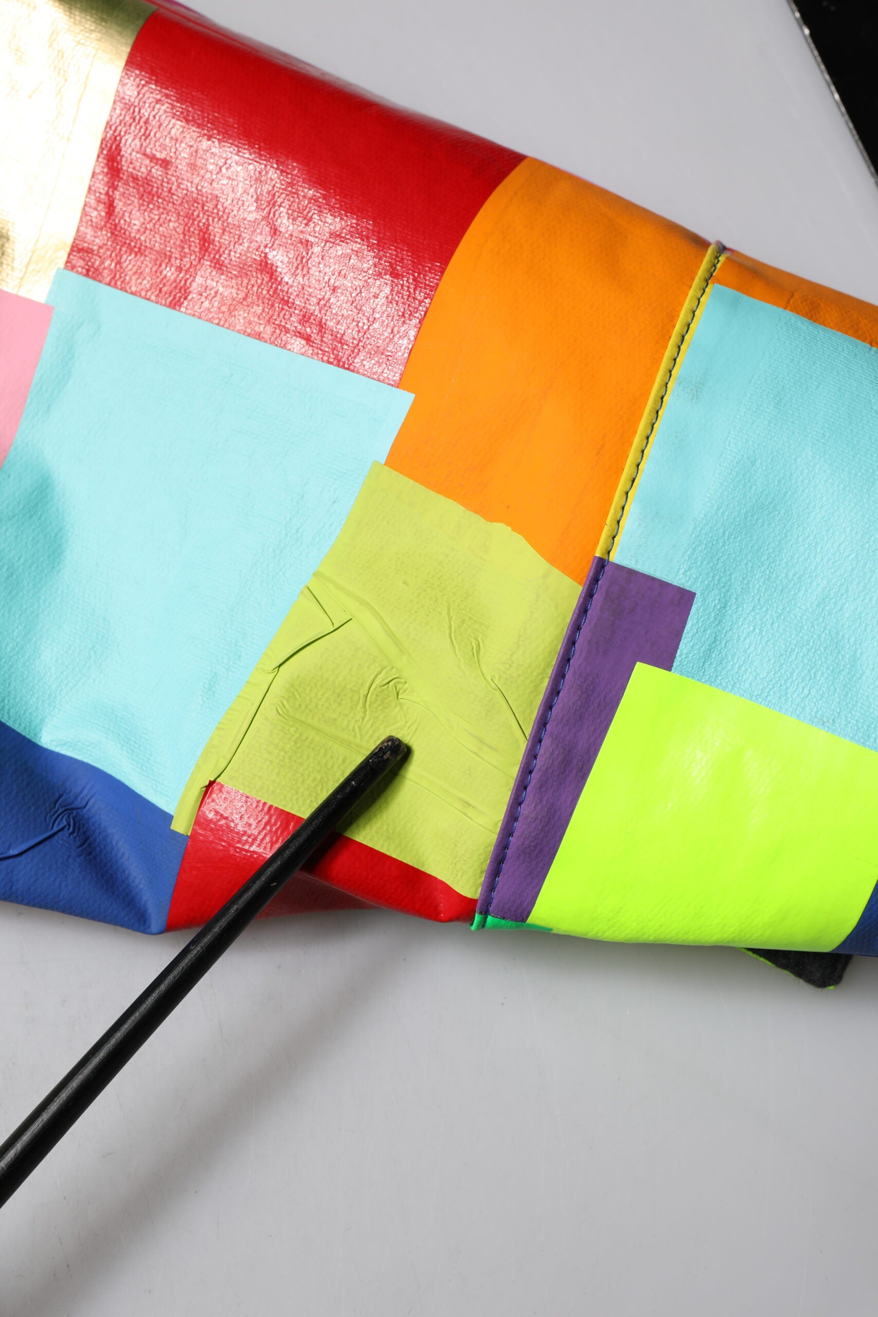 Mehrfarbige Herren-Bikerjacke aus Baumwolle mit durchgehendem Reißverschluss