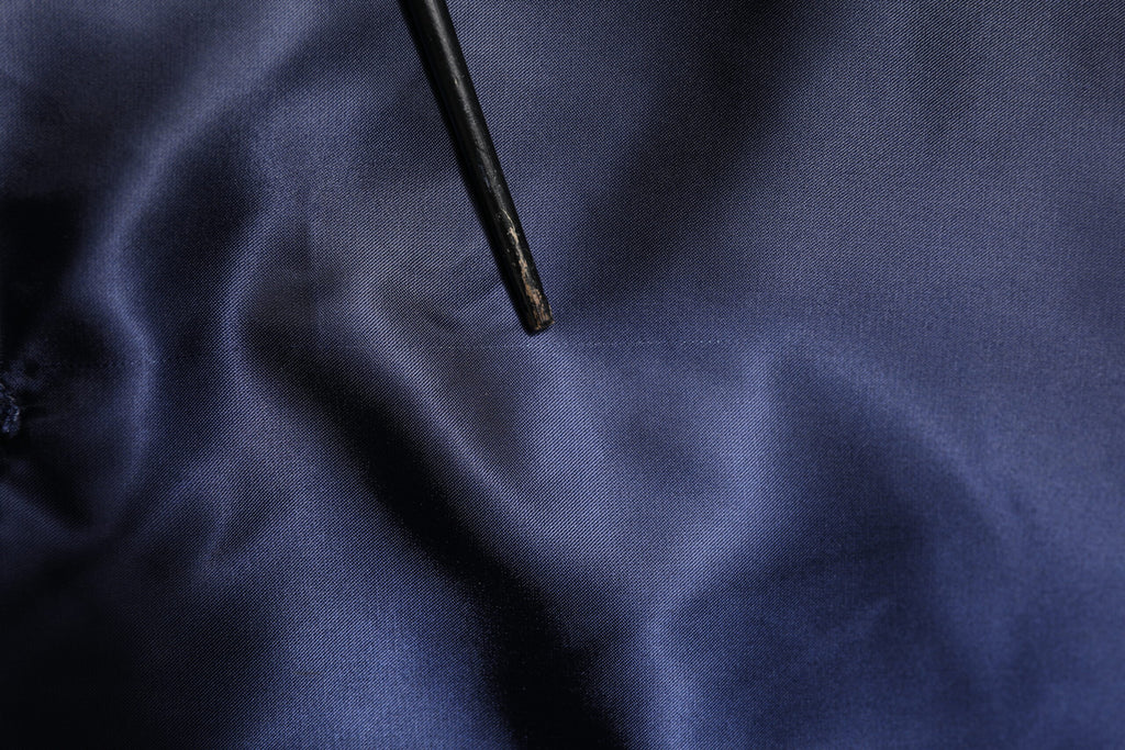 Blaue Nylon-Bomberjacke „DG Crown“ mit durchgehendem Reißverschluss