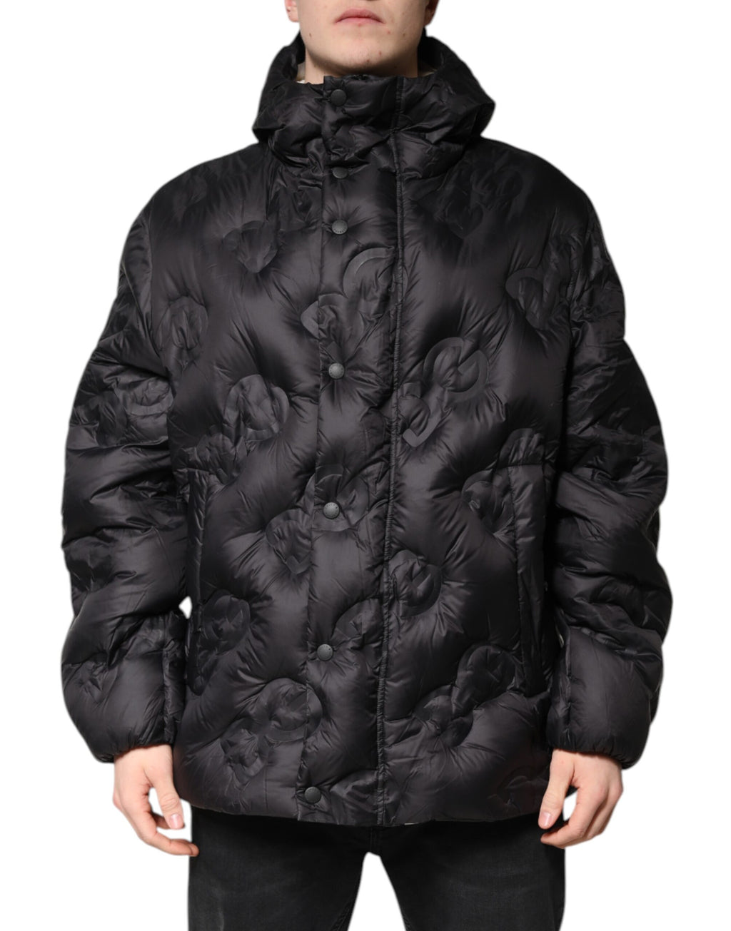 Schwarzer Parka mit Kapuze, Winterjacke