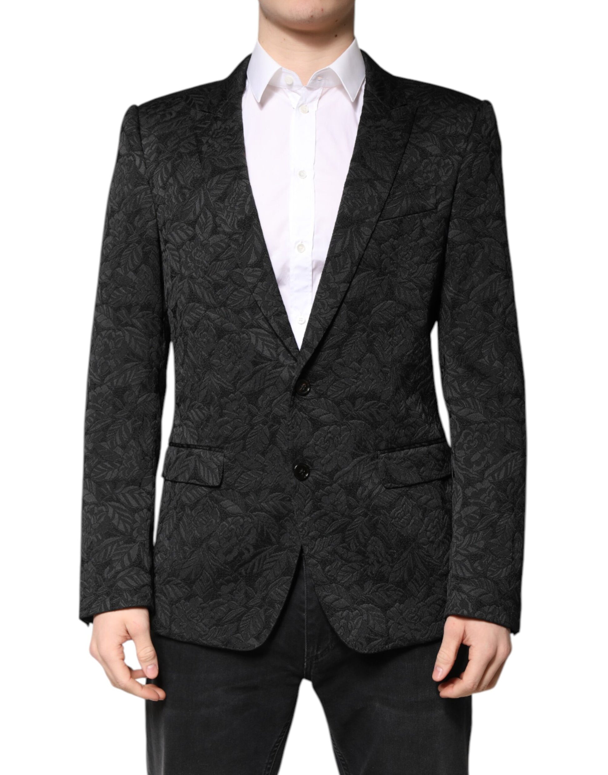 Schwarzer MARTINI Brokat-Einreiher-Blazer