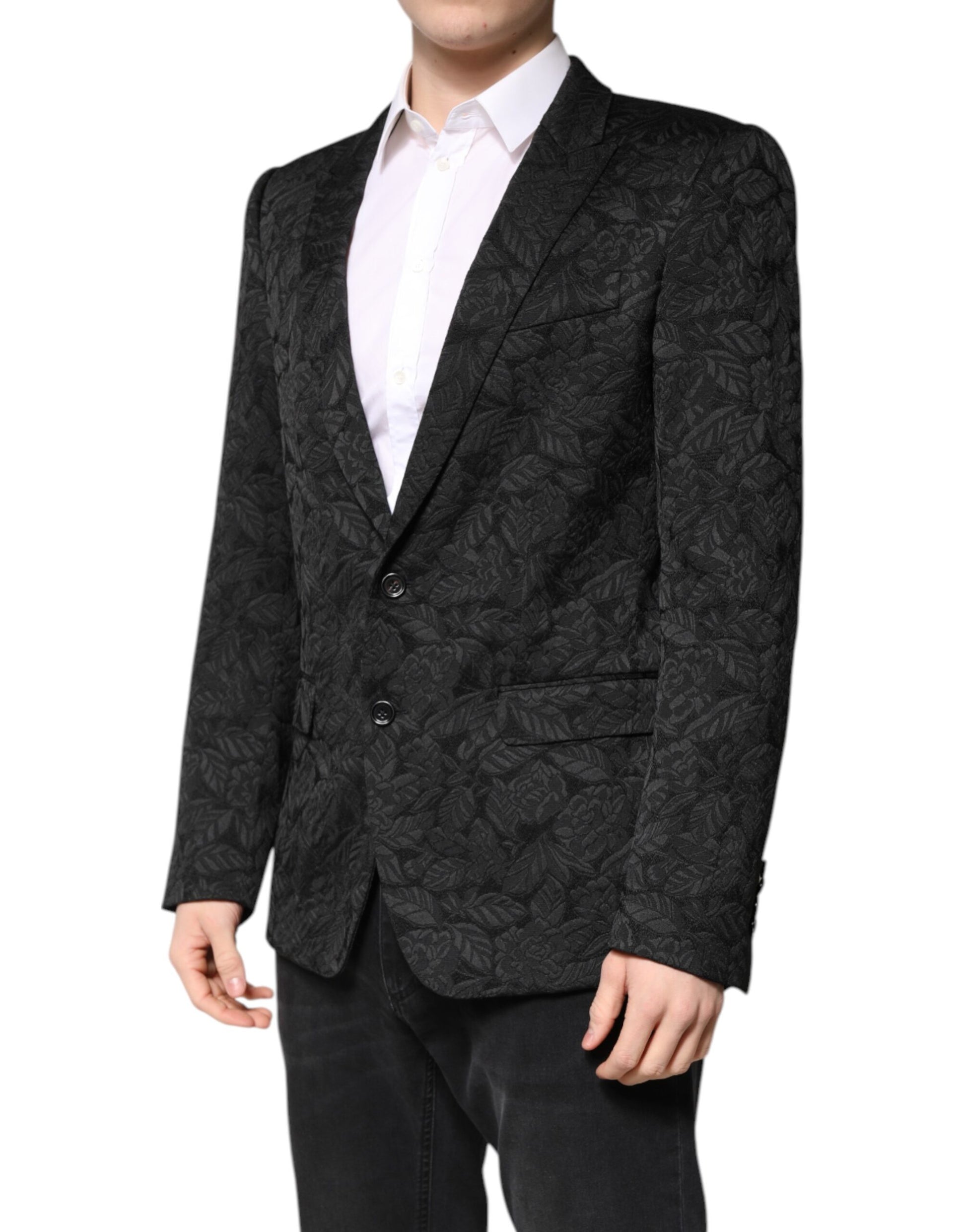 Schwarzer MARTINI Brokat-Einreiher-Blazer