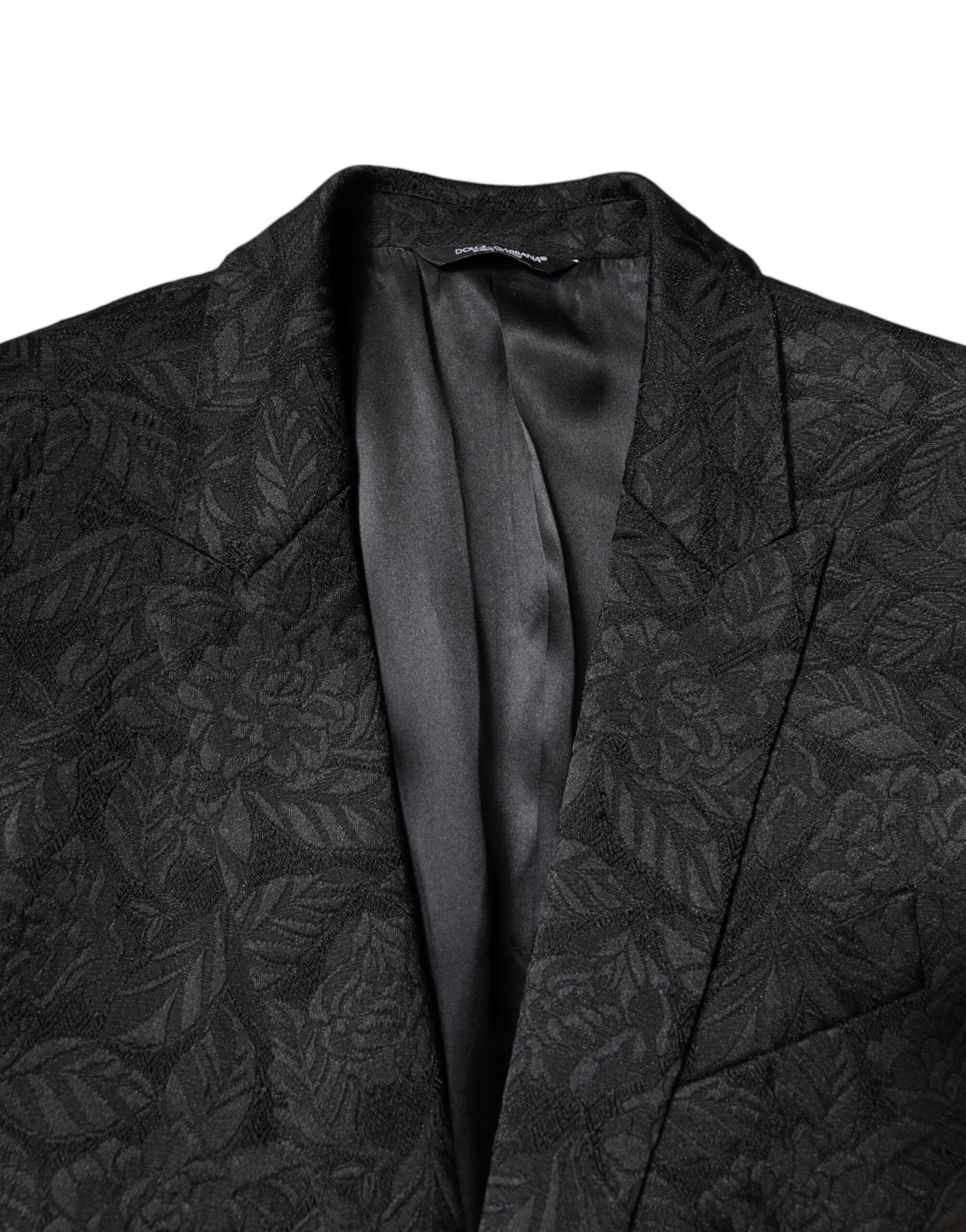Schwarzer MARTINI Brokat-Einreiher-Blazer