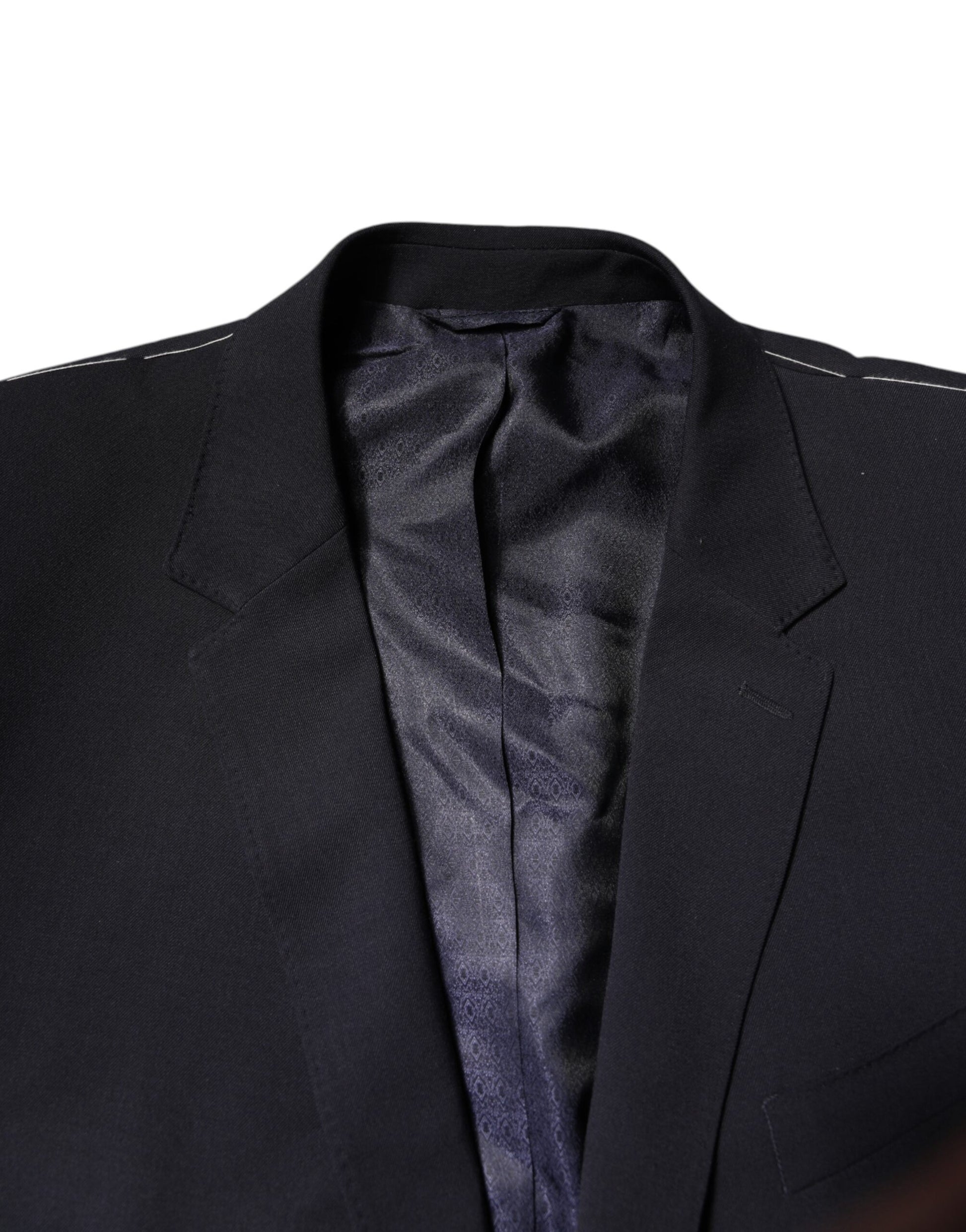 Dunkelblauer einreihiger Blazer aus Wolle