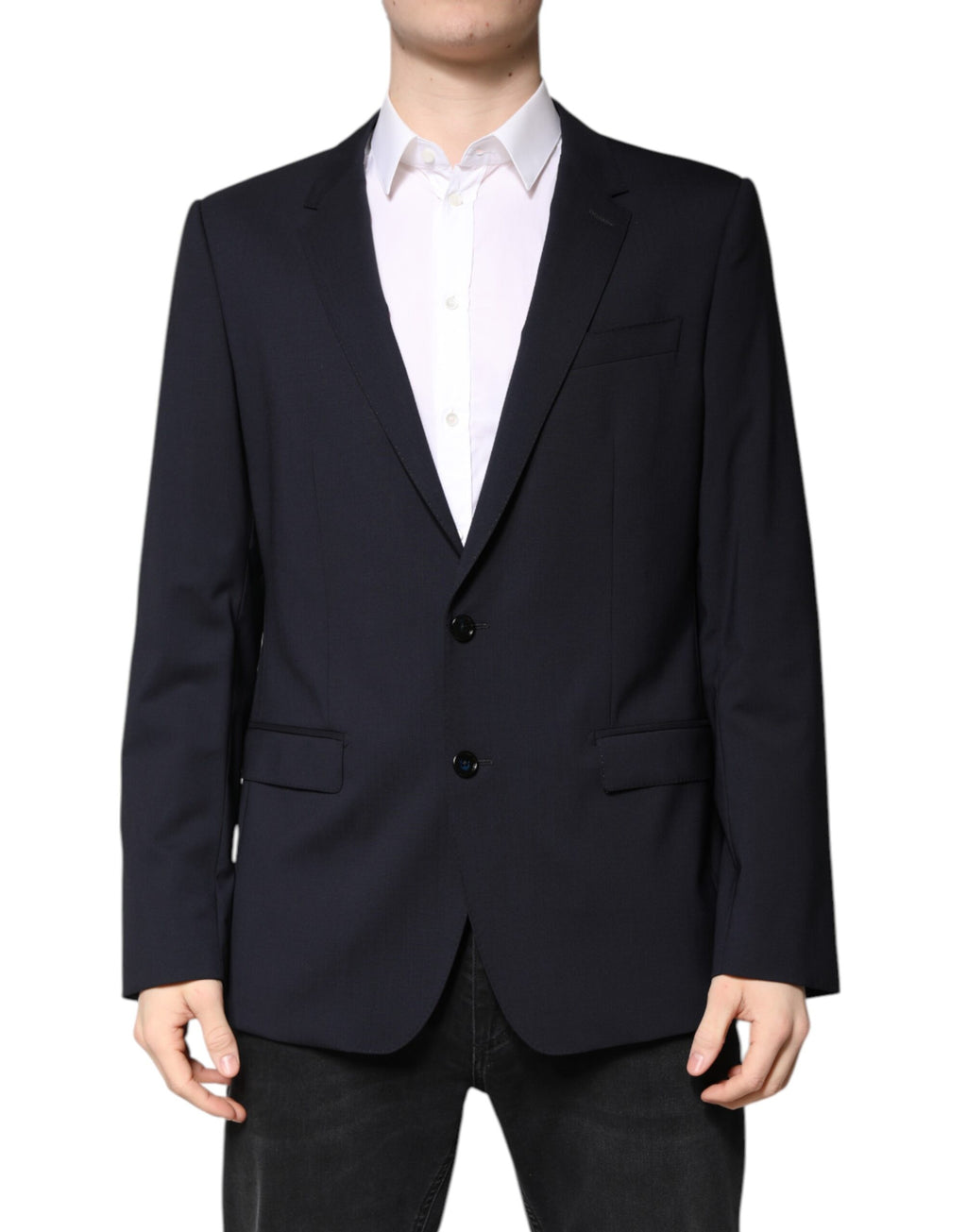 Schwarzer MARTINI Einreihiger Mantelblazer
