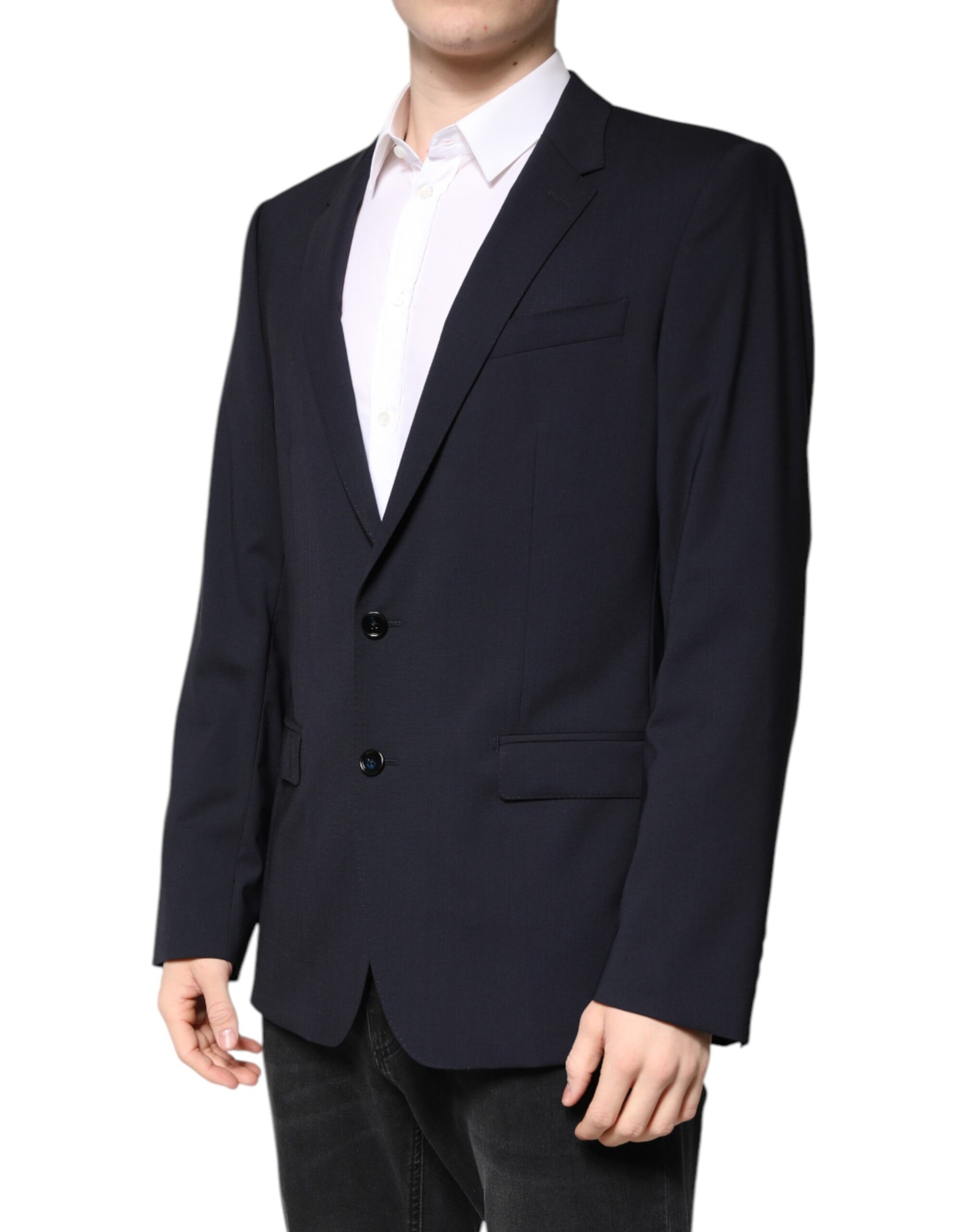 Schwarzer MARTINI Einreihiger Mantelblazer