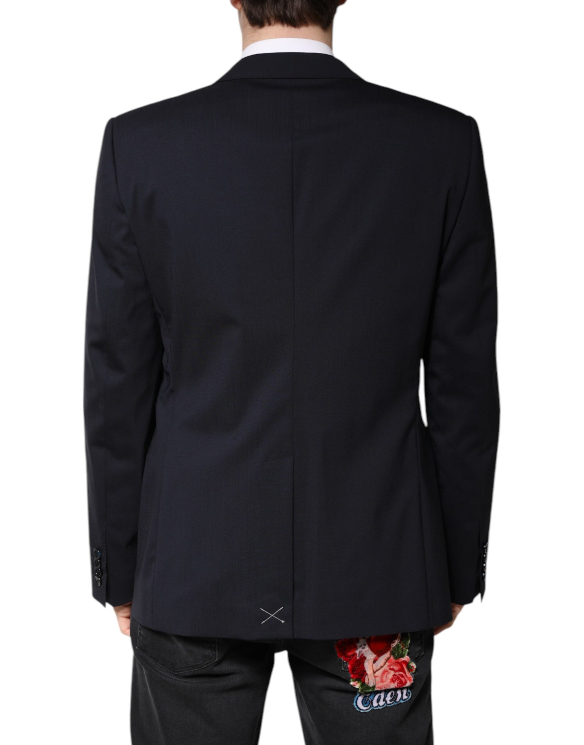 Schwarzer MARTINI Einreihiger Mantelblazer