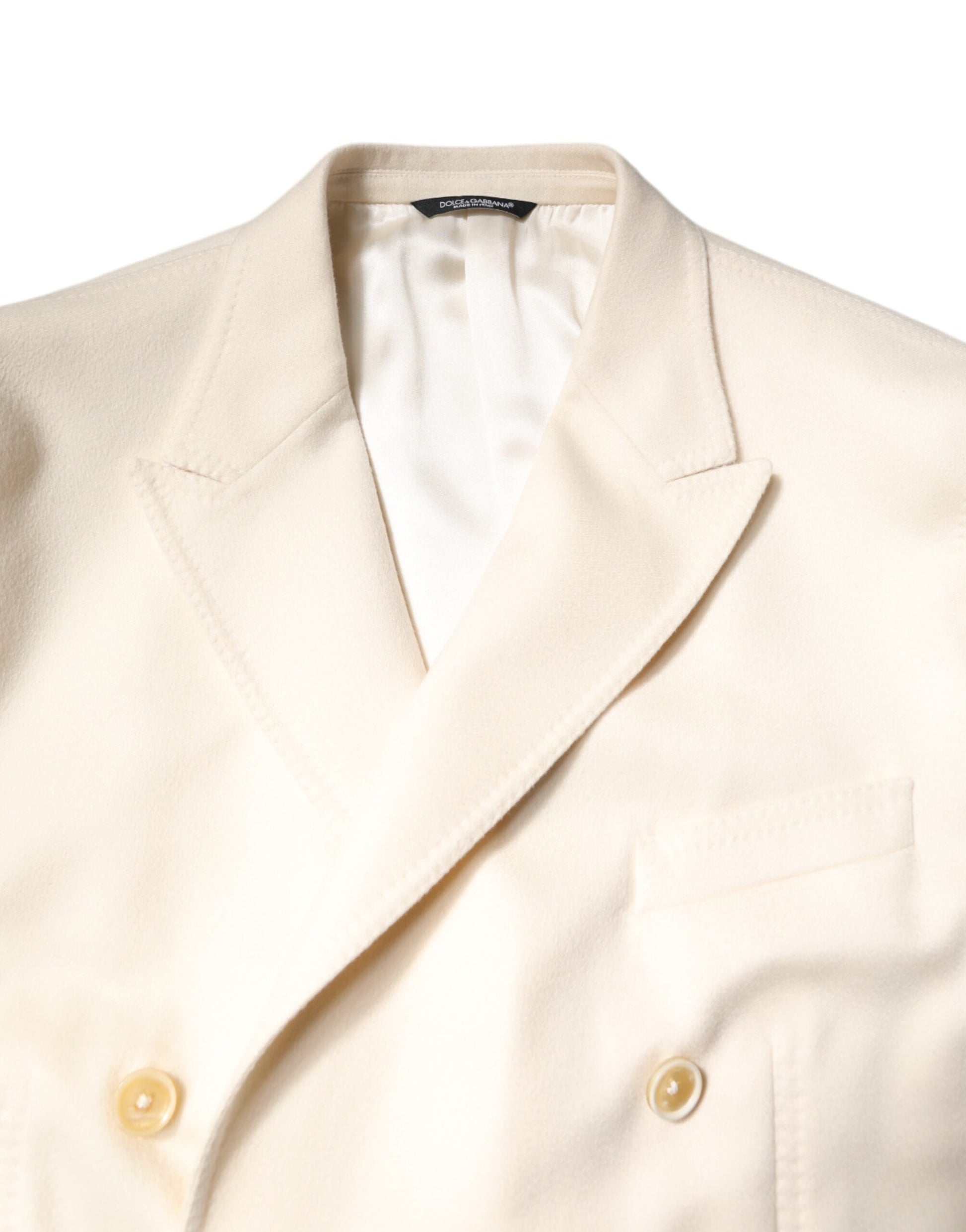 Beiger zweireihiger Blazer aus Kaschmir