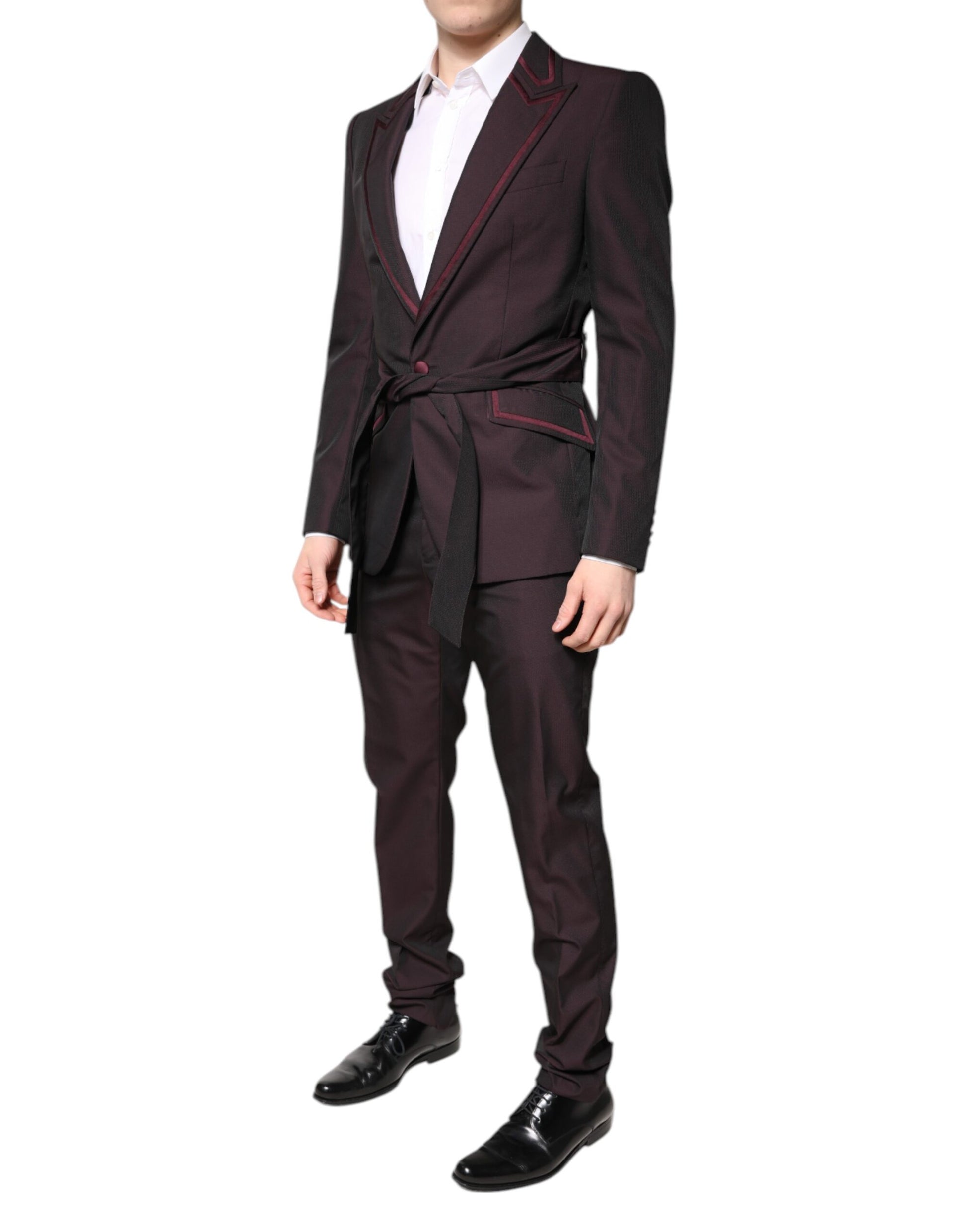 Dolce & Gabbana Maroon Single Breasted Formal 2 Piece Suit