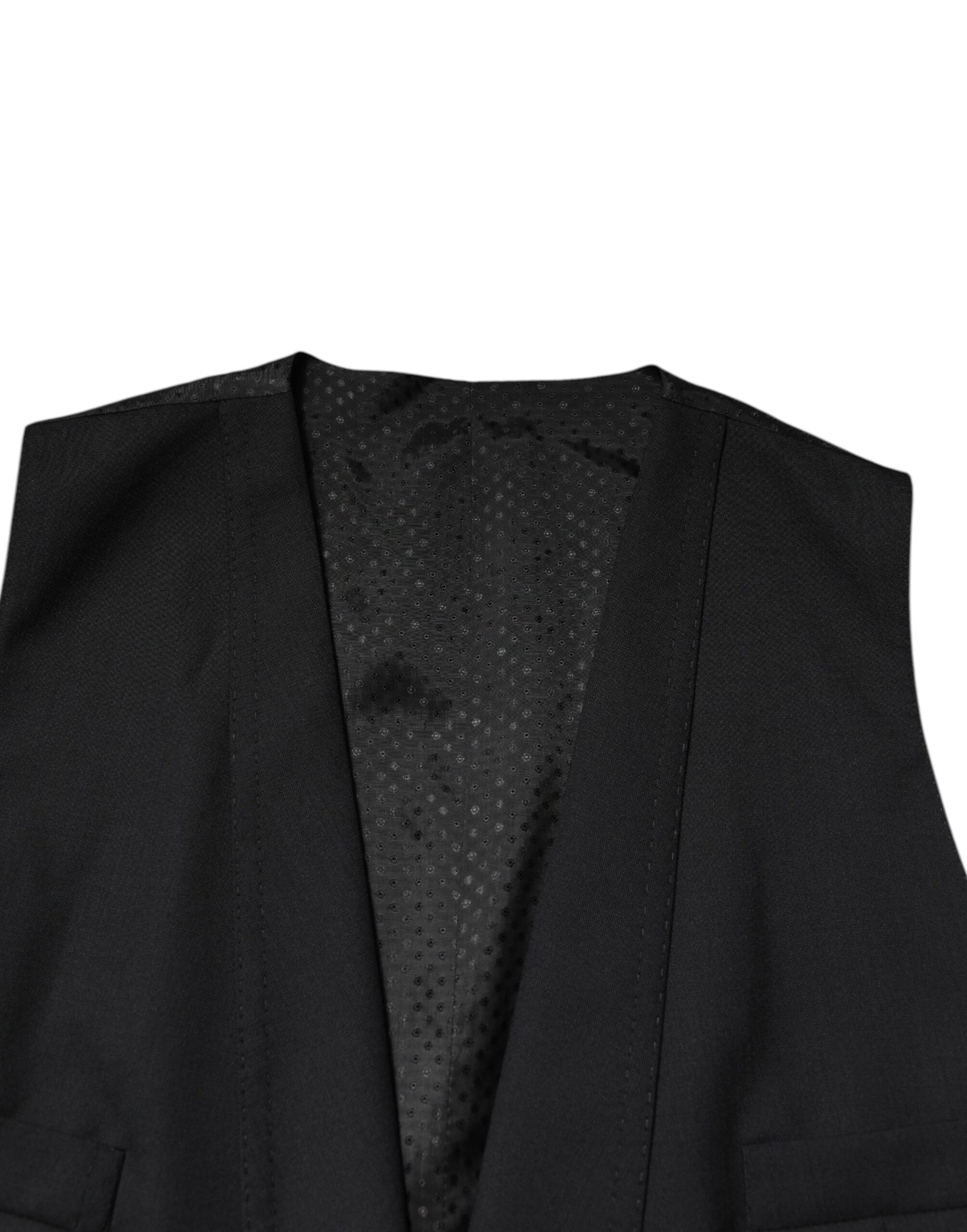 Dolce & Gabbana Black Single Breasted Formal Blazer with Vest
