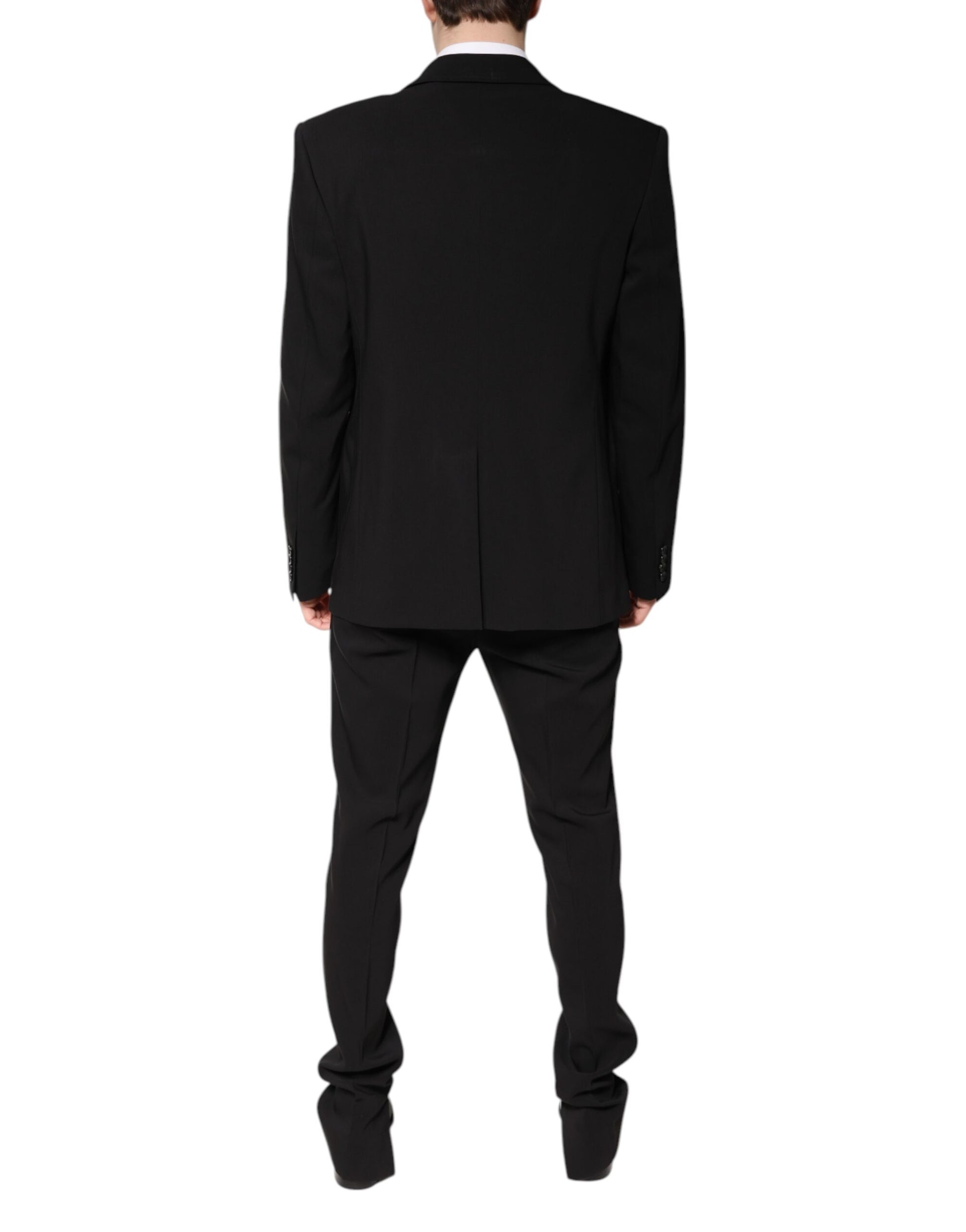 Dolce & Gabbana Black Cotton Single Breasted 2 Piece Suit