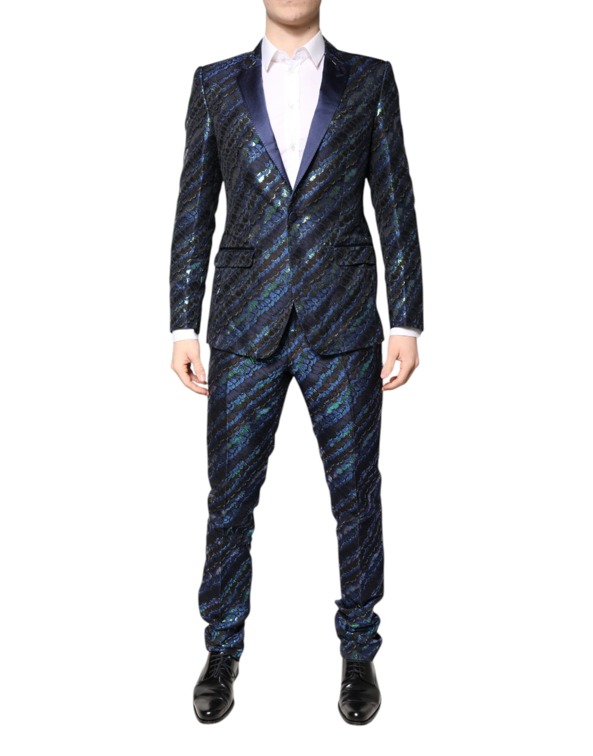 Mehrfarbiger 2-teiliger Anzug aus Polyester-Jacquard