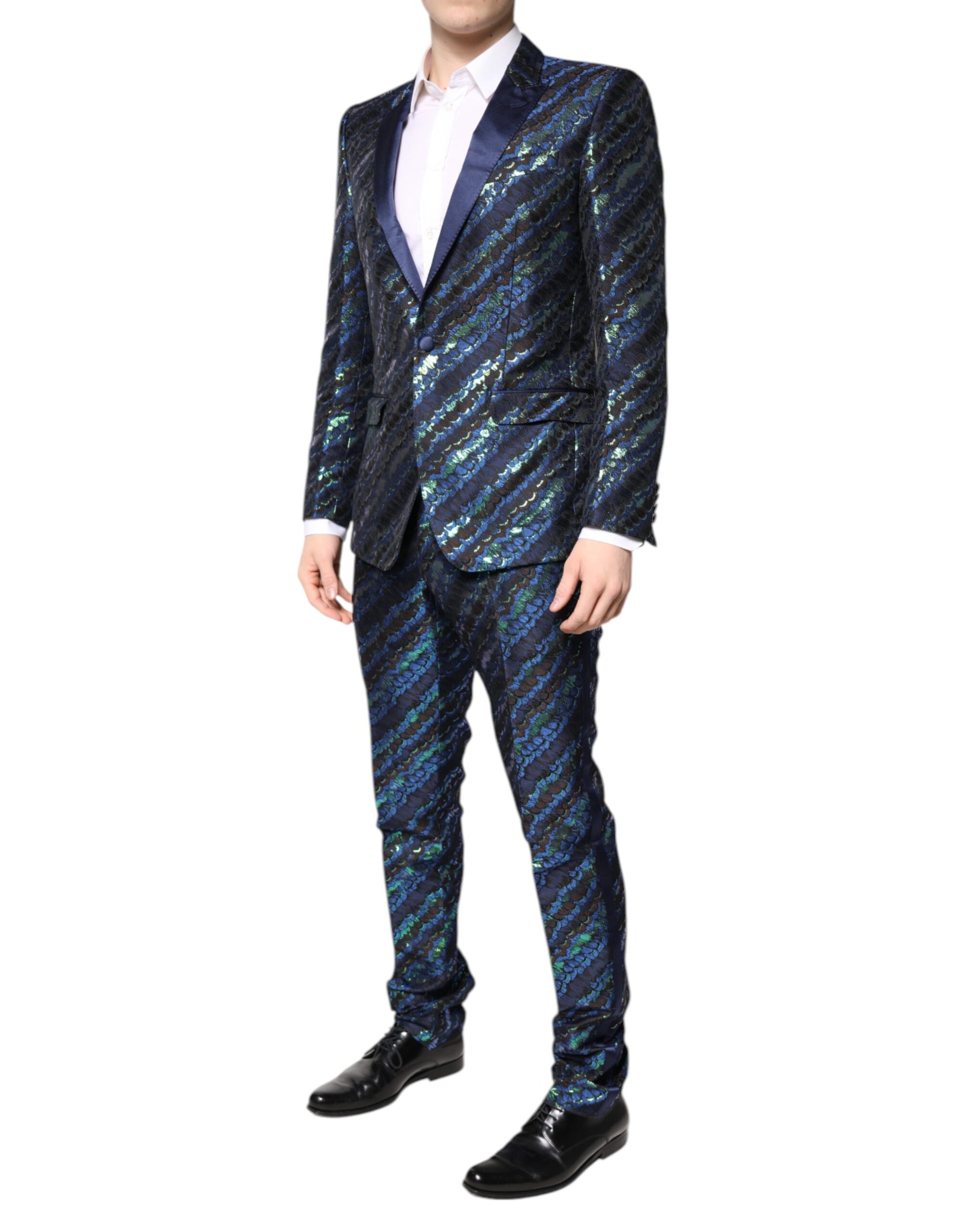 Mehrfarbiger 2-teiliger Anzug aus Polyester-Jacquard