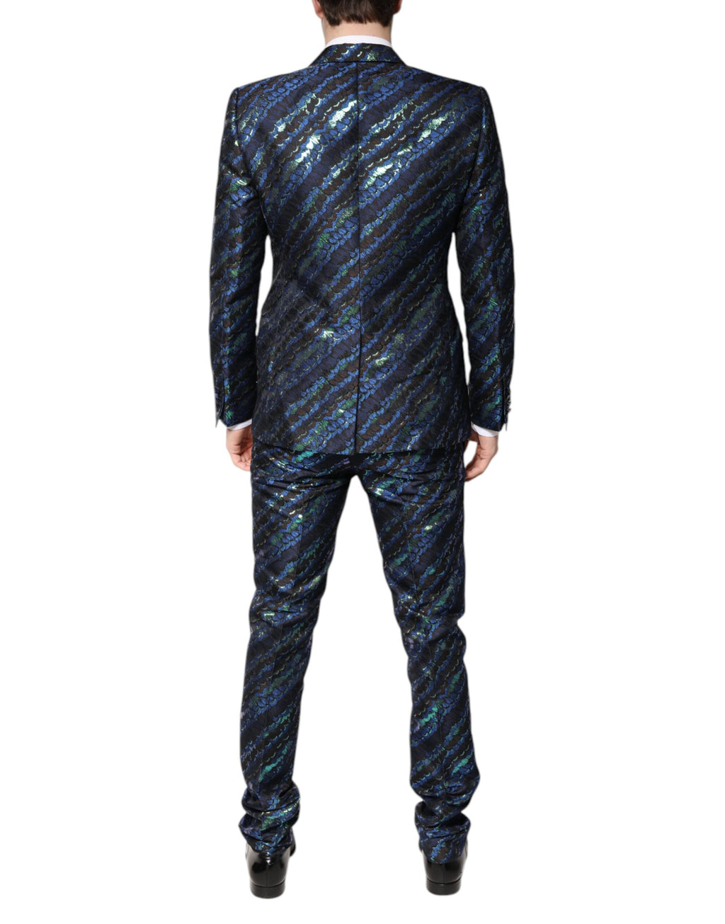 Mehrfarbiger 2-teiliger Anzug aus Polyester-Jacquard