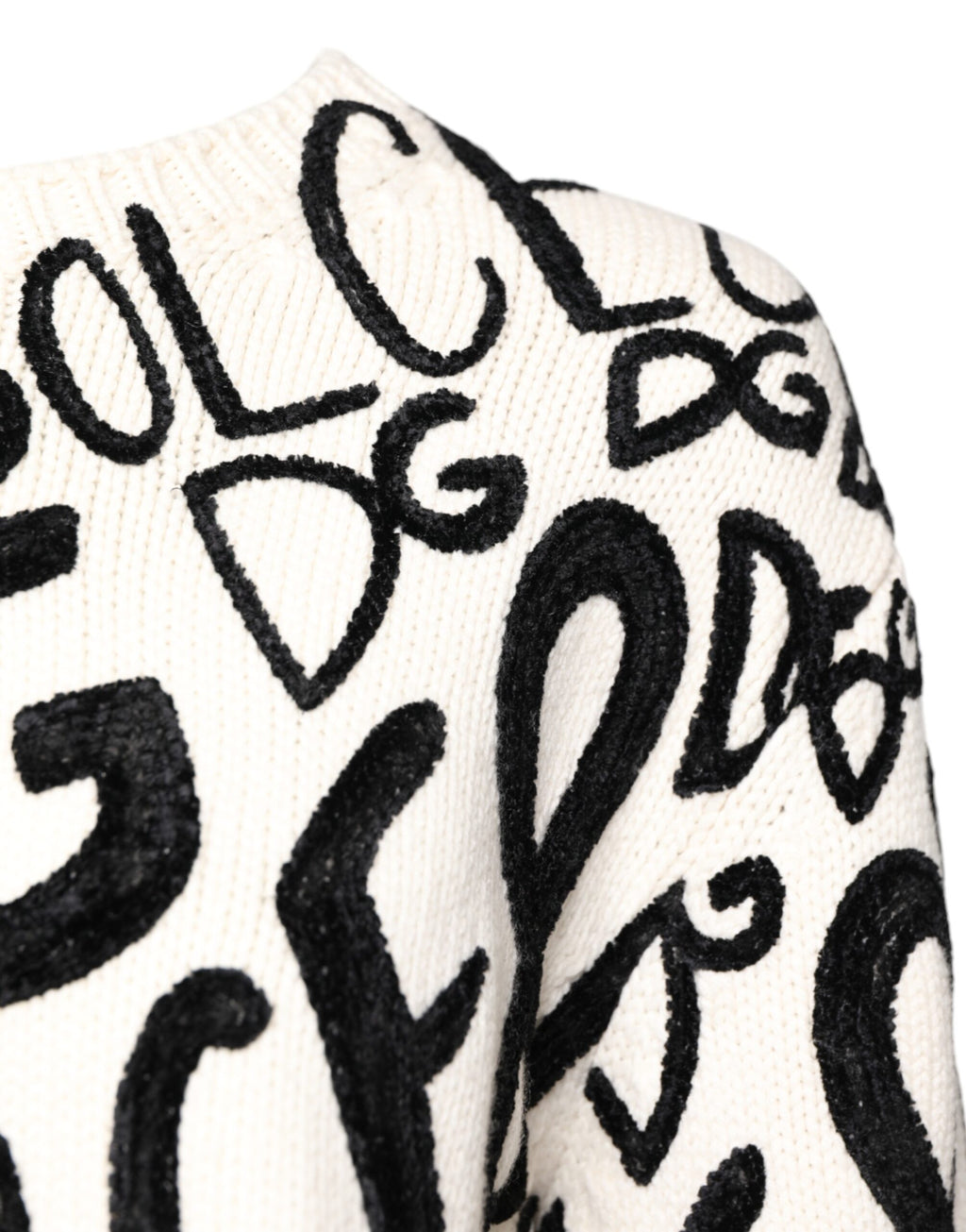 Weißer schwarzer Pullover mit Logo-Print für Damen