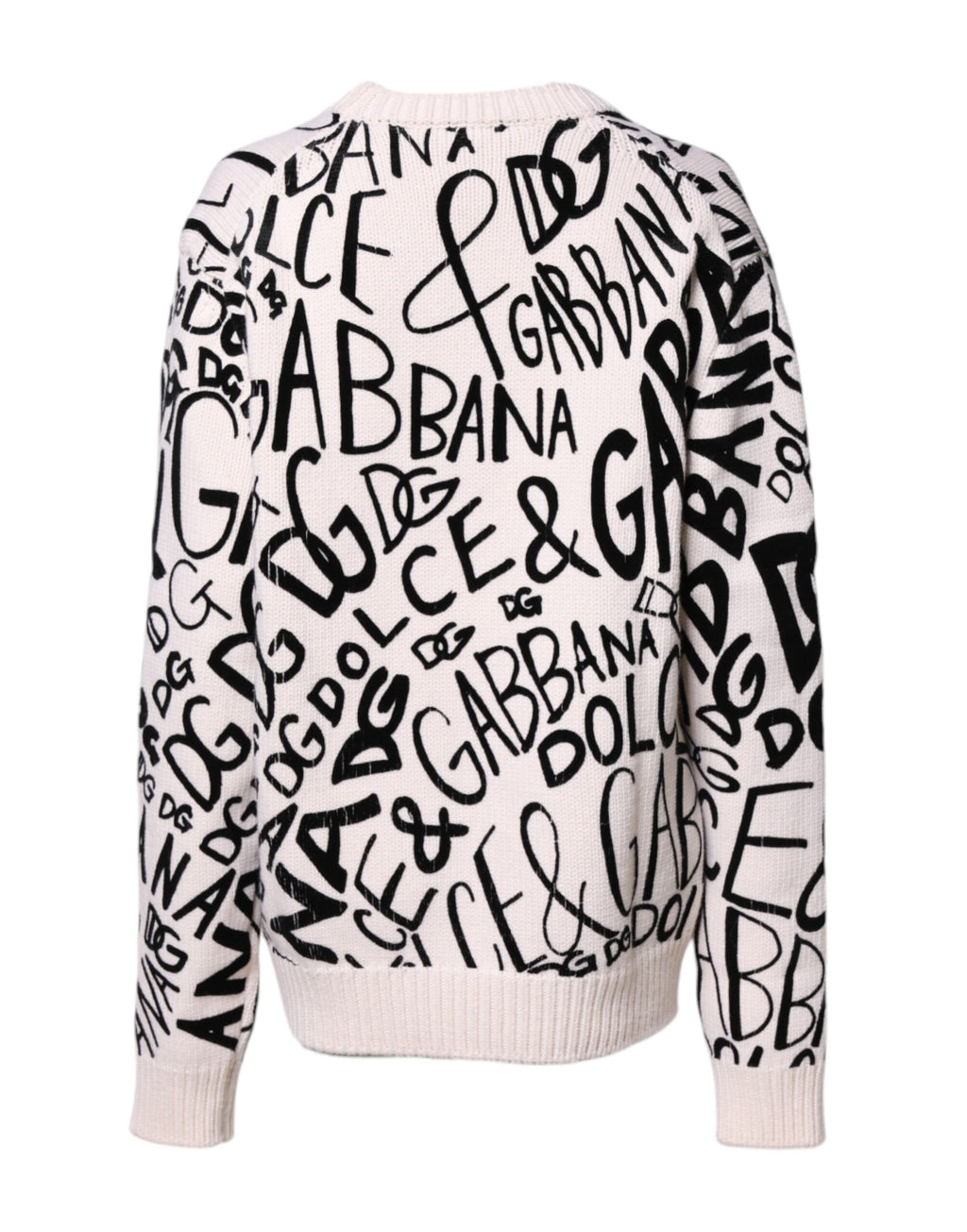 Weißer schwarzer Pullover mit Logo-Print für Damen