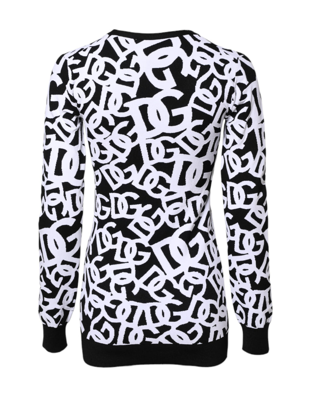 Schwarz-weißer Damenpullover mit Logo-Print