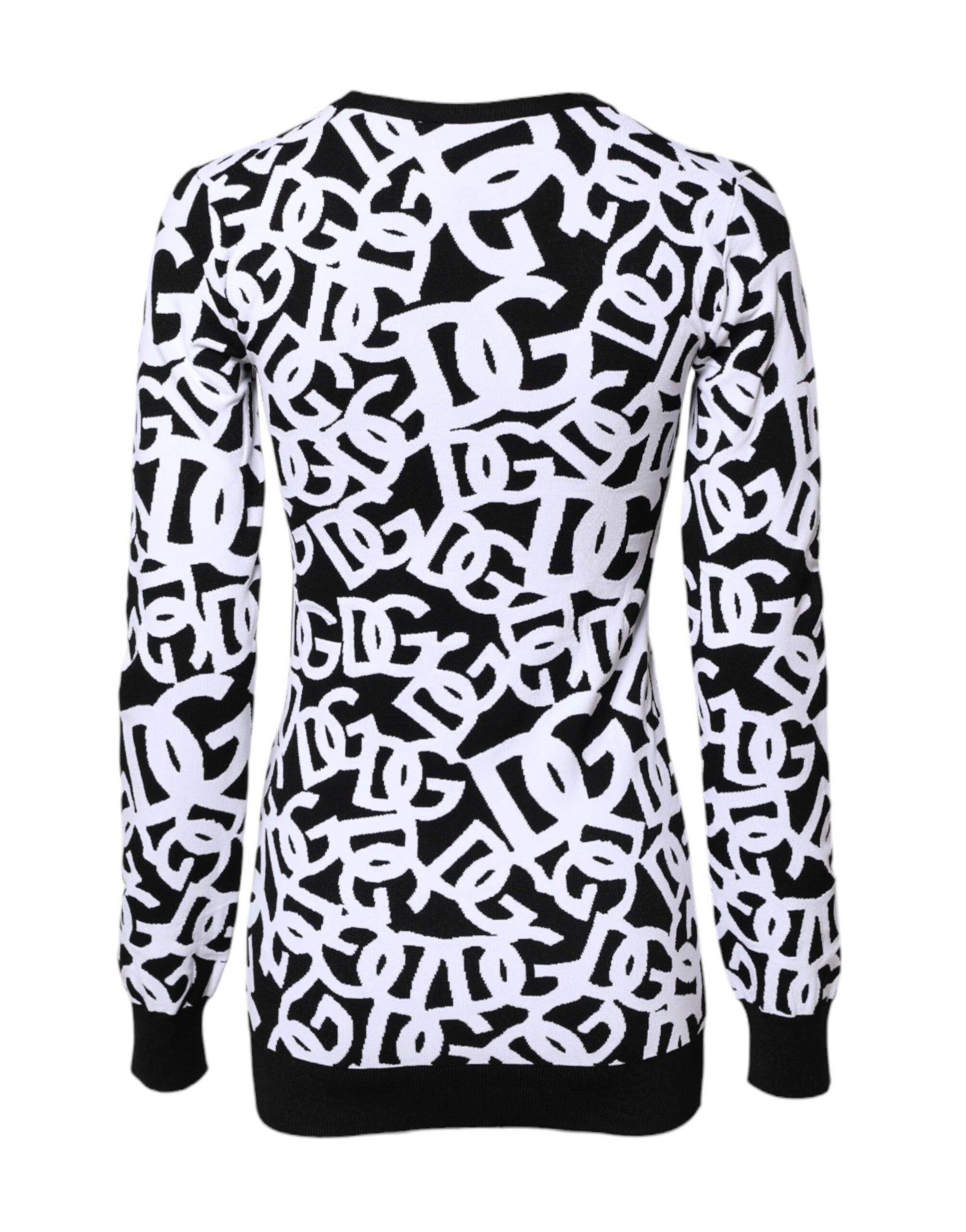 Schwarz-weißer Damenpullover mit Logo-Print