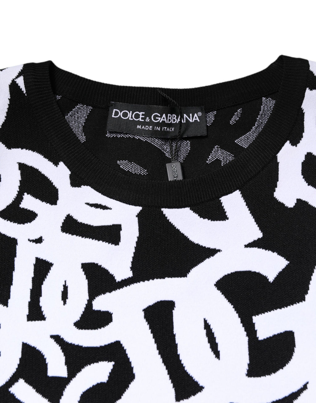 Schwarz-weißer Damenpullover mit Logo-Print
