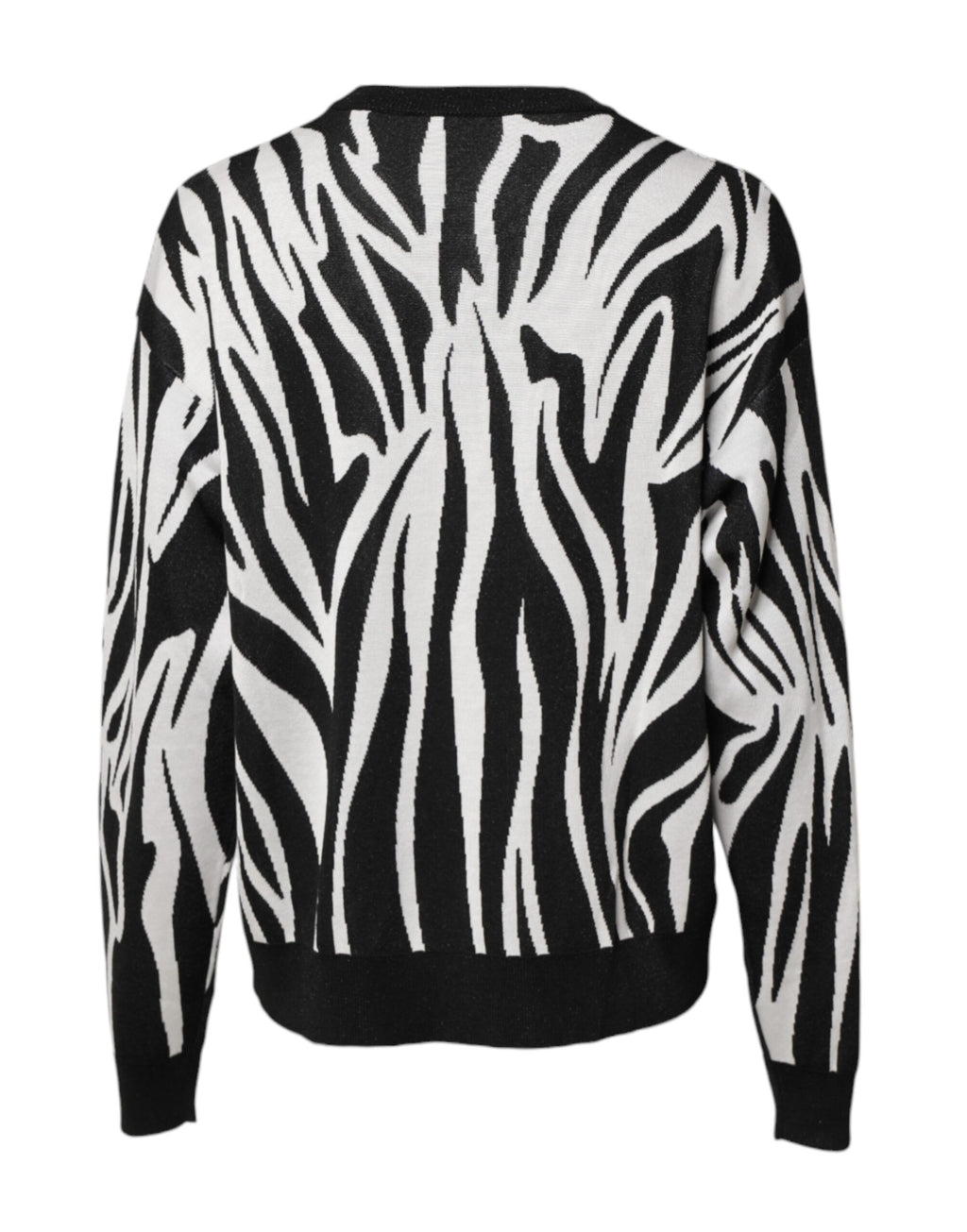 Schwarz-weißer Print Damen Pullover