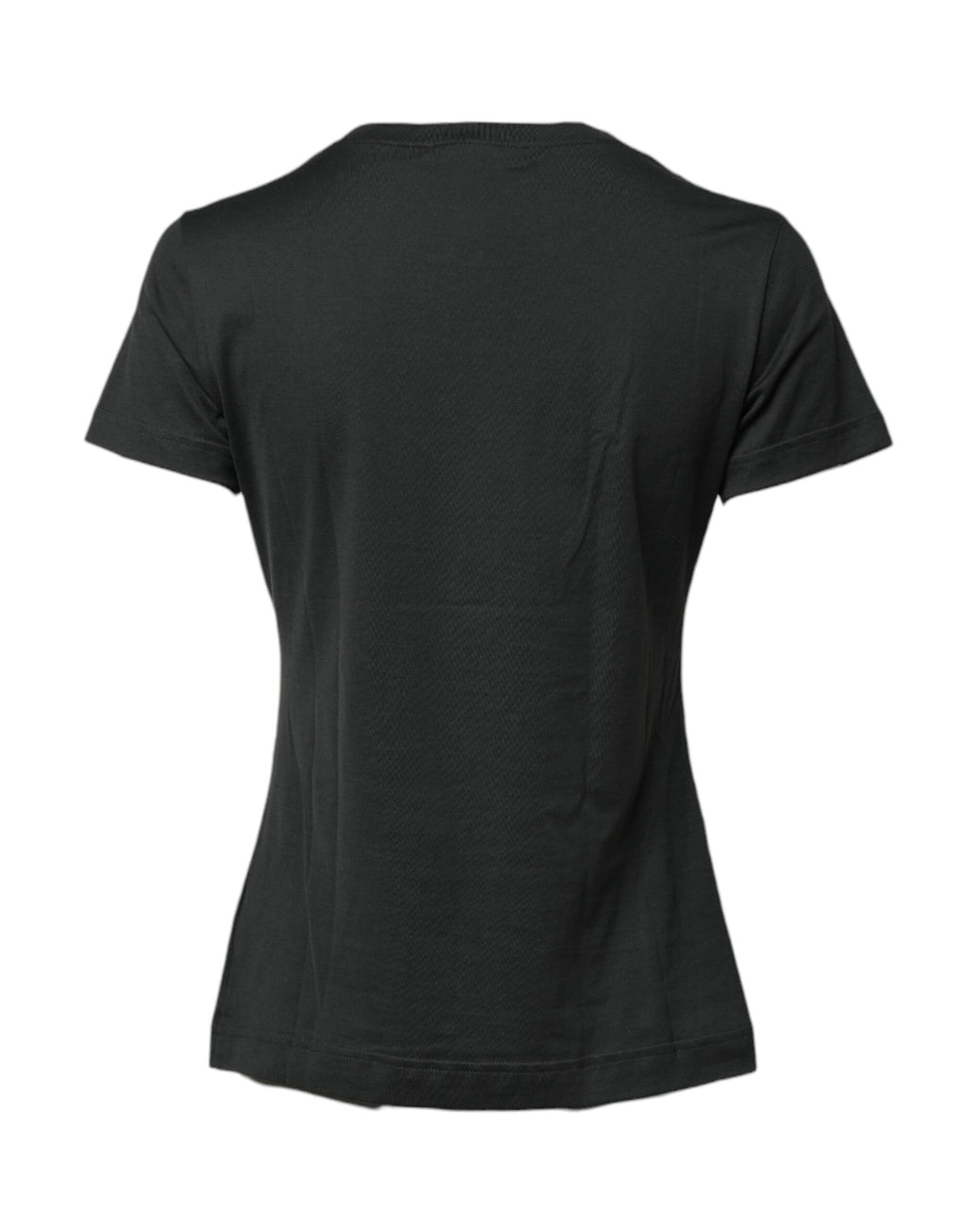 Schwarzes Kurzarm-T-Shirt aus Baumwolle mit Rundhalsausschnitt