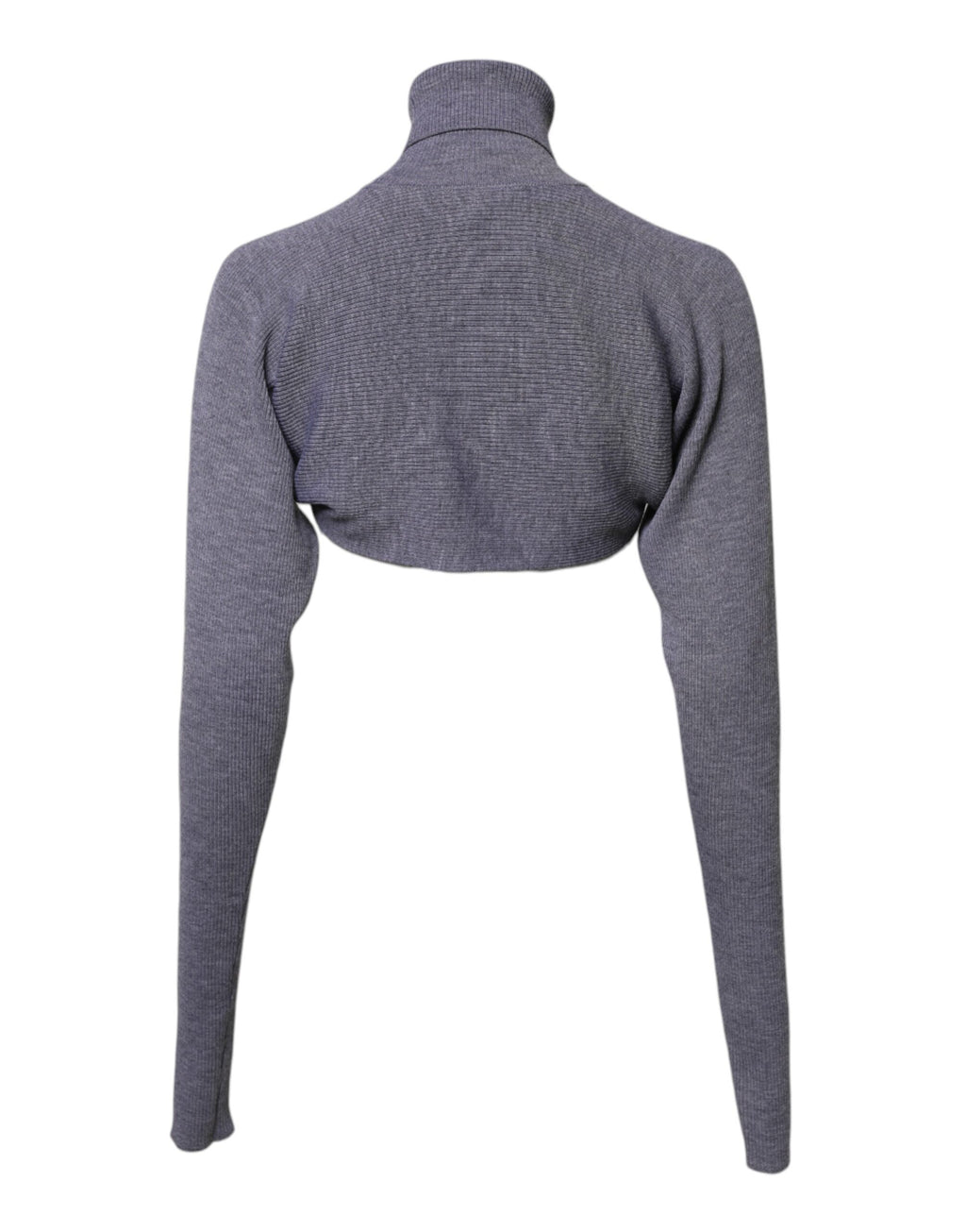 Grauer Rollkragenpullover aus Wollstrick