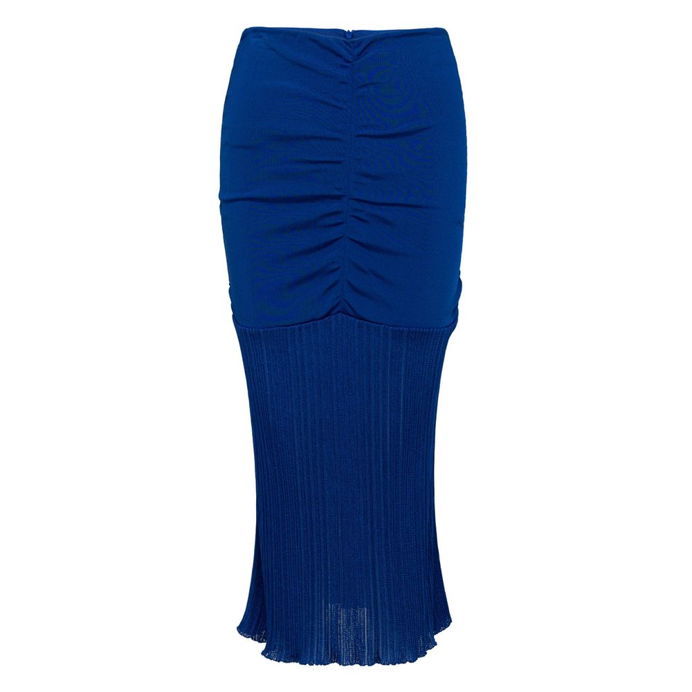 Blaues Viskose-Midikleid