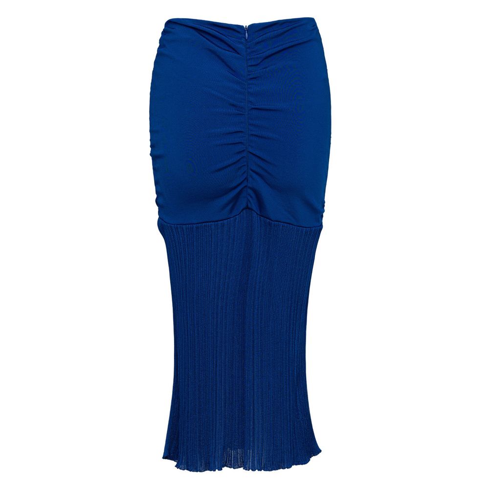 Blaues Viskose-Midikleid