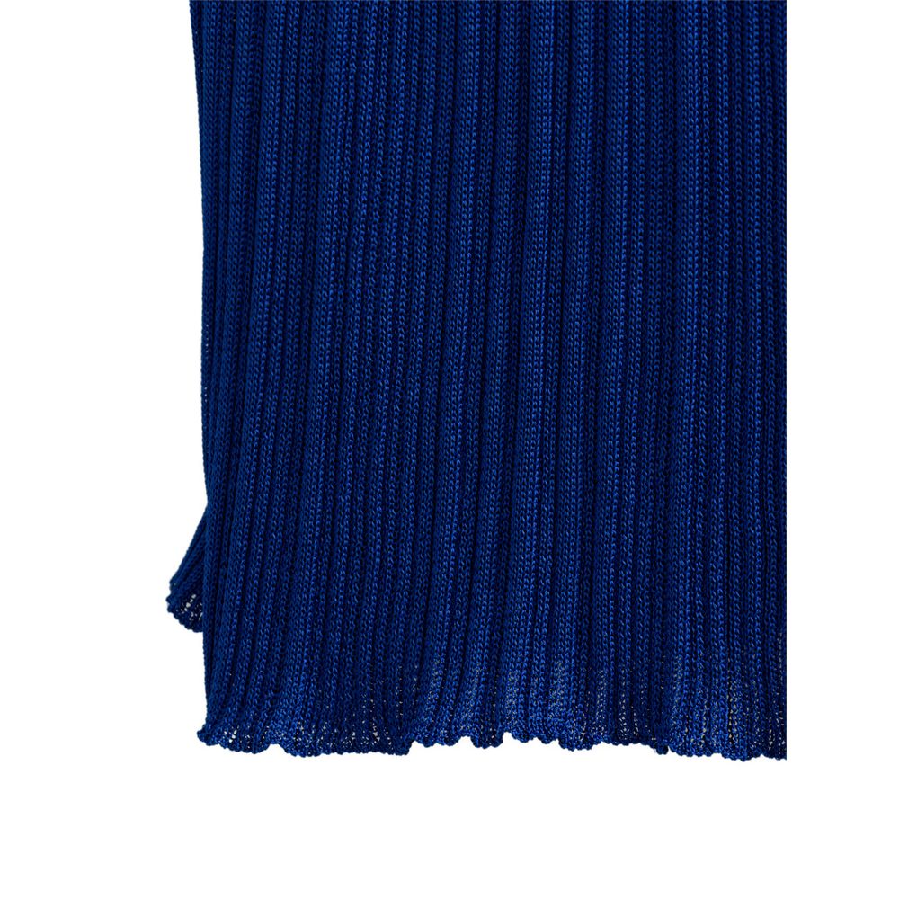 Blaues Viskose-Midikleid