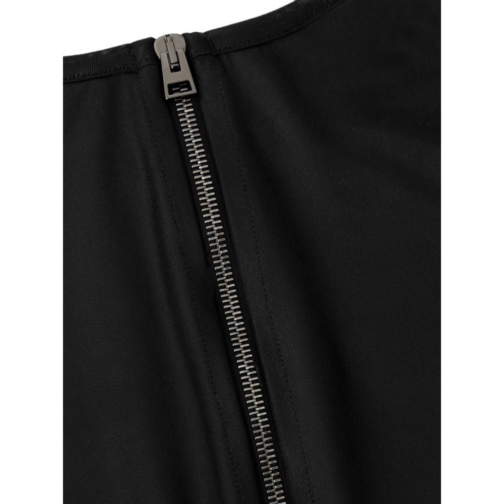 Schwarzes Viskose-Langarmshirt