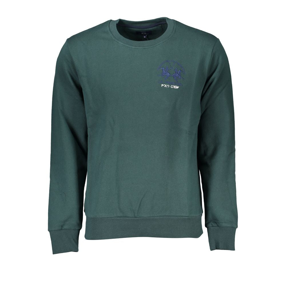 Smaragdgrüner Baumwollpullover mit Rundhalsausschnitt – Regular Fit