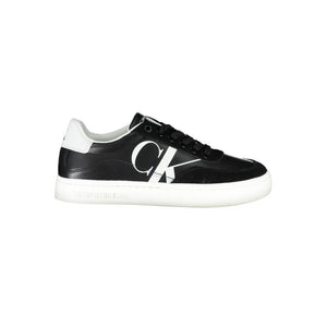 Elegante schwarze Schnür-Sneaker mit Kontrastdetails
