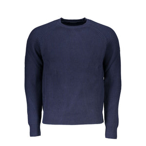 Blauer Baumwollpullover für Herren