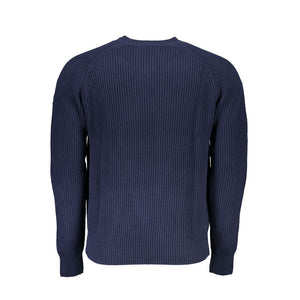 Blauer Baumwollpullover für Herren