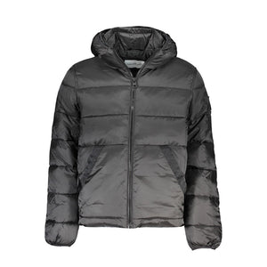 Schlichte Herrenjacke mit Kapuze und Kontrastdetails