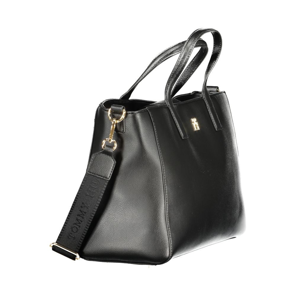 Schwarze Polyester Damen Handtasche