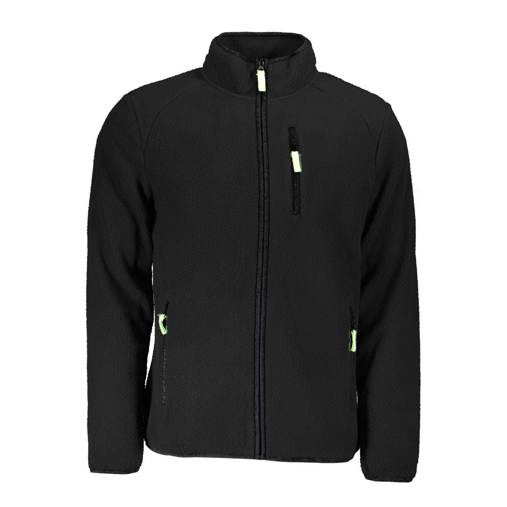 Schwarzer Polyester-Herrenpullover