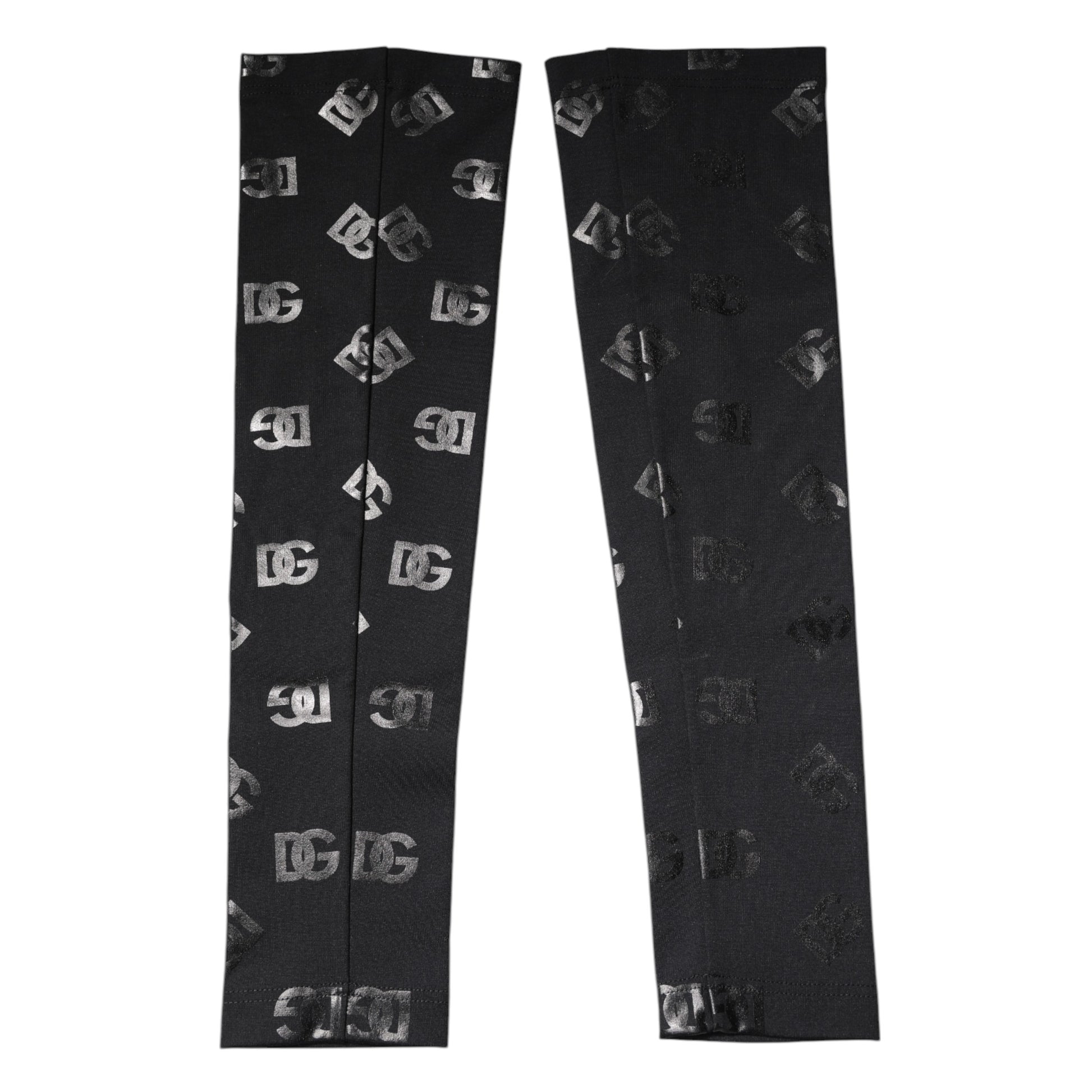 Dolce & Gabbana Black DG Logo Monogram Wool Stretch Arm Sleeves